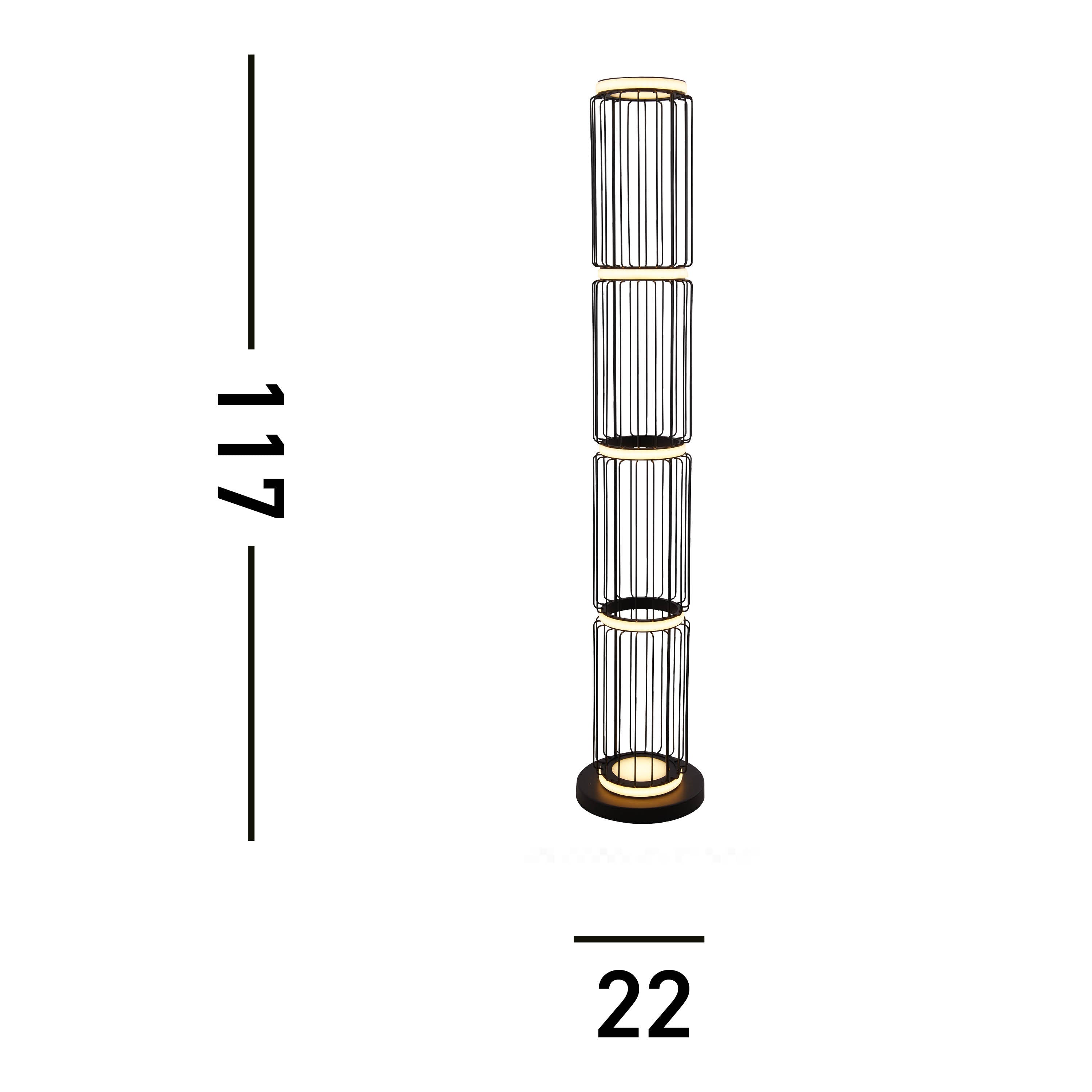 Searchlight Canova Cage Floor Lamp - Black & White Silicon