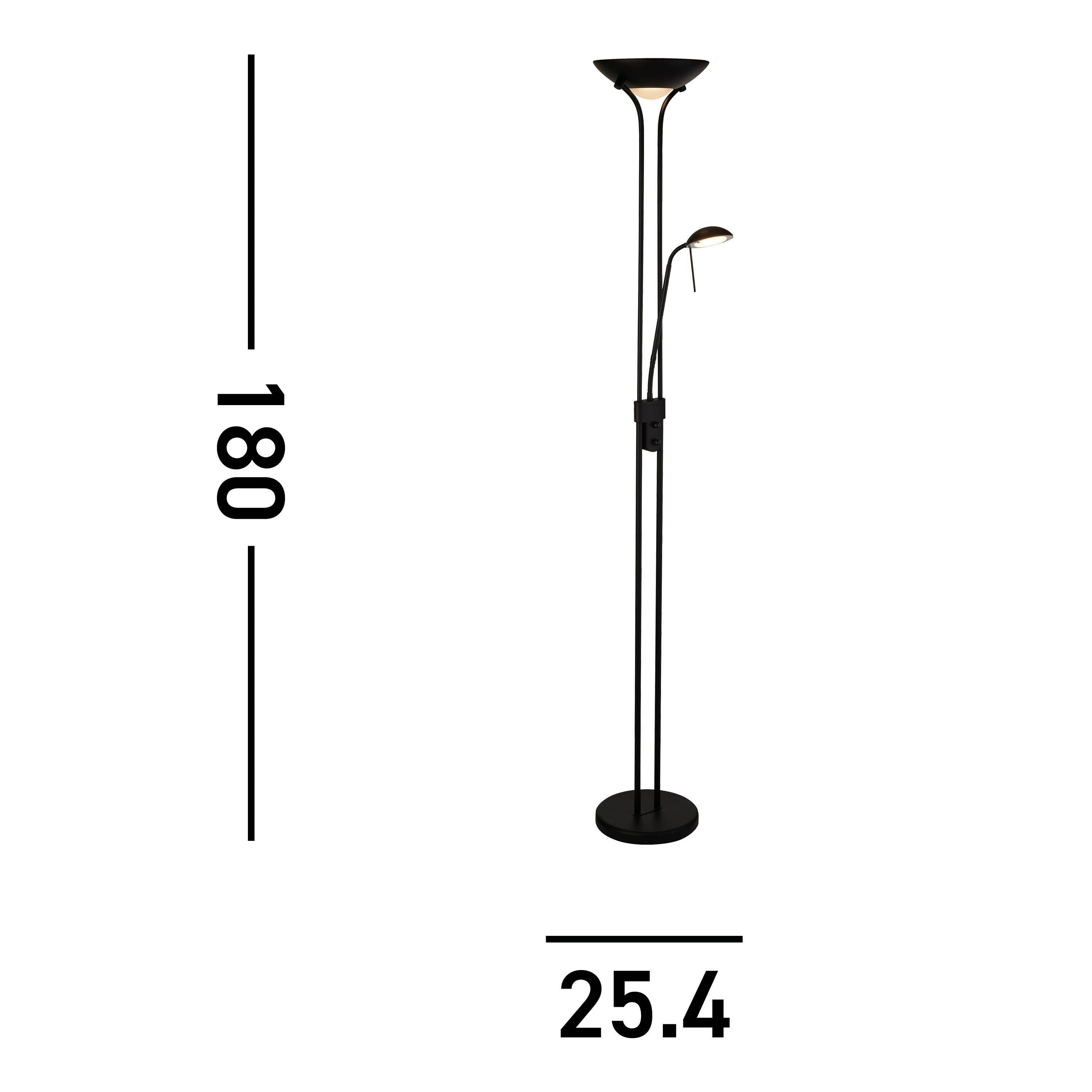 Searchlight Merlin Mother & Child Floor Lamp - Matt Black & Glass