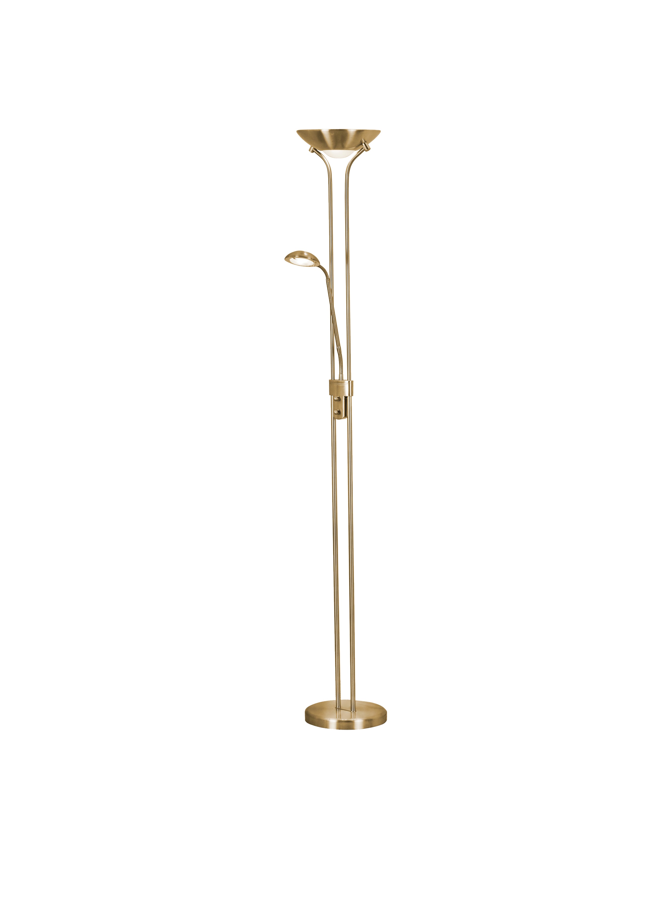 Searchlight Merlin Mother & Child LED Dimmable Floor Lamp - Satin Brass