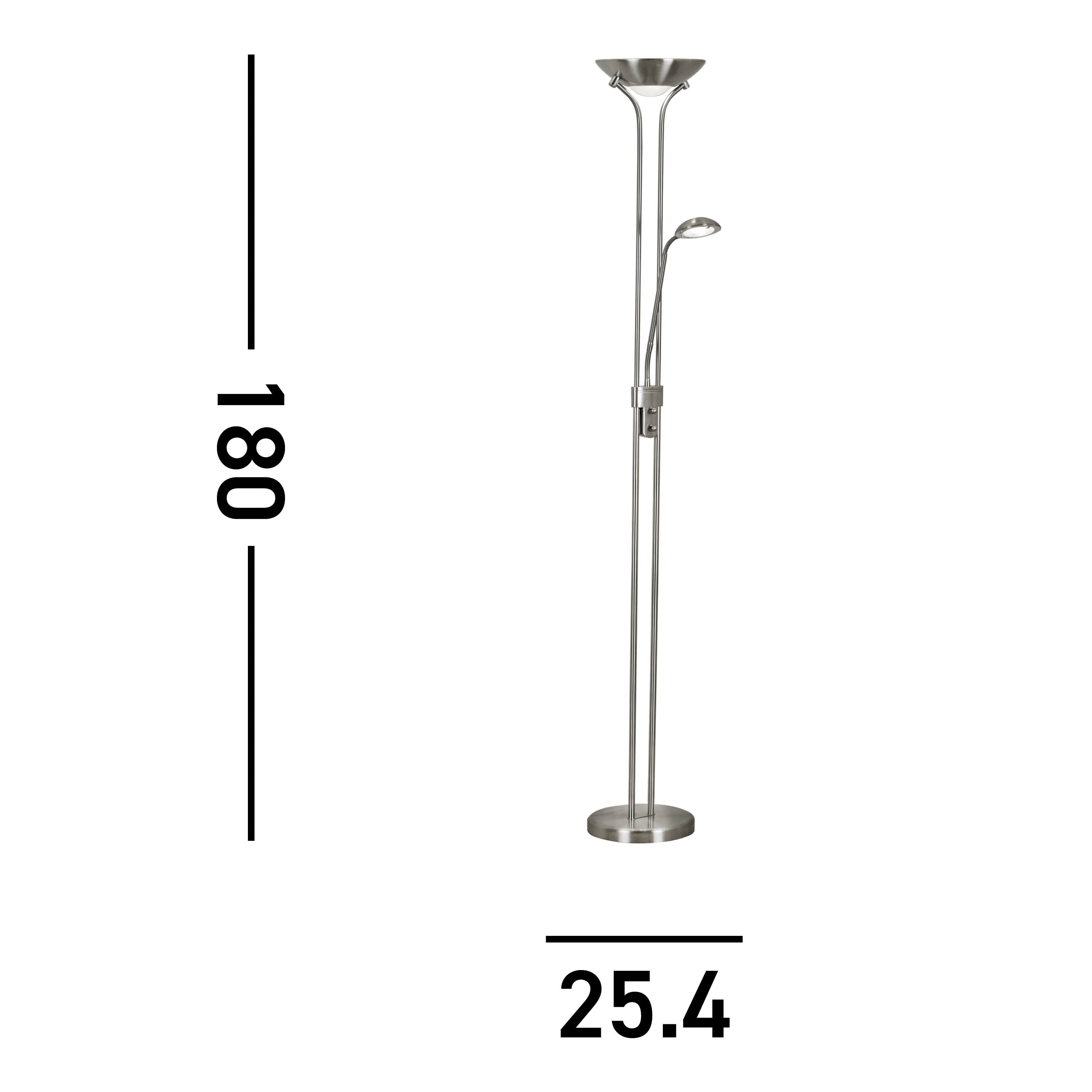 Searchlight LED Mother & Child Floor Lamp - Satin Silver