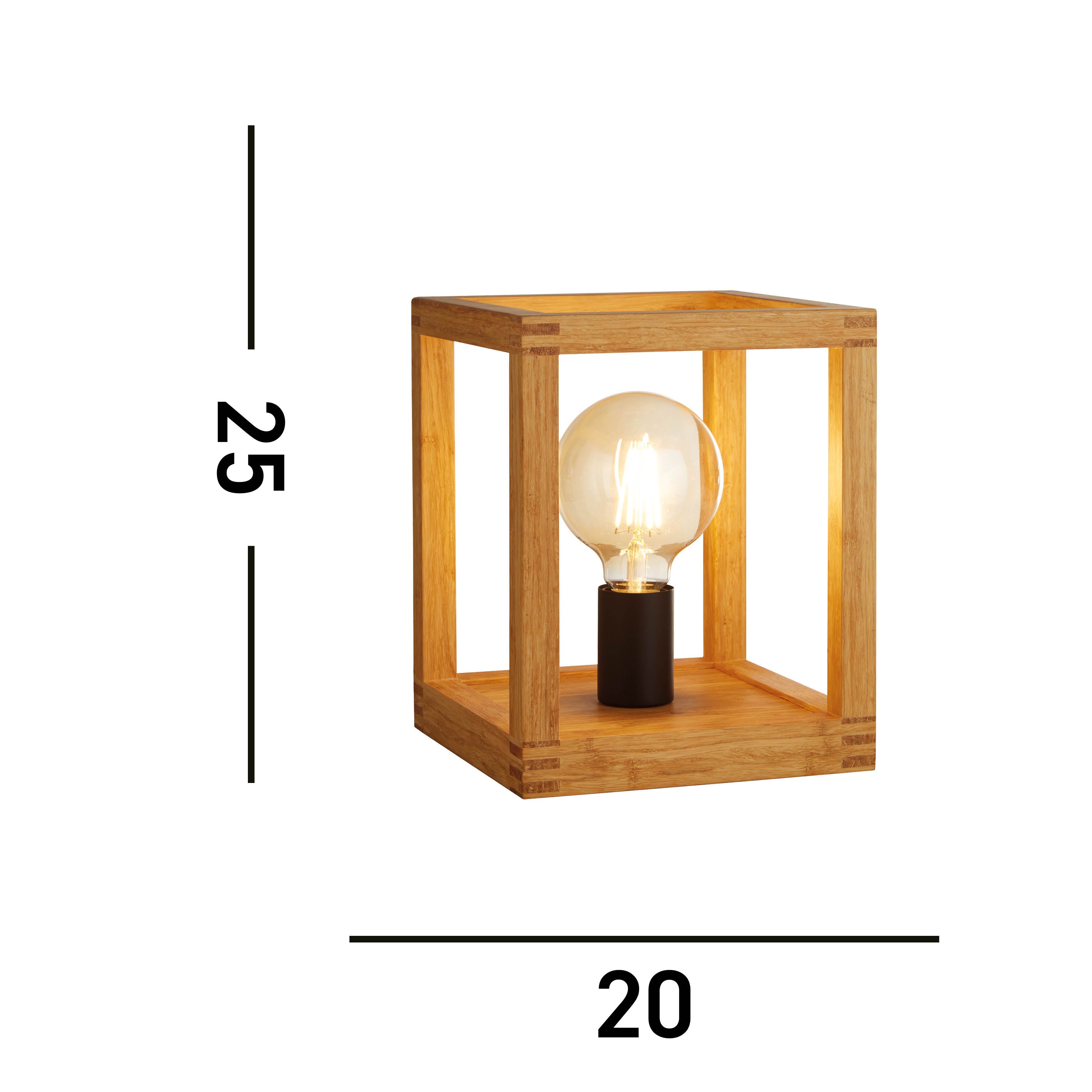 Searchlight Soho Table Lamp - Natural Wood & Black