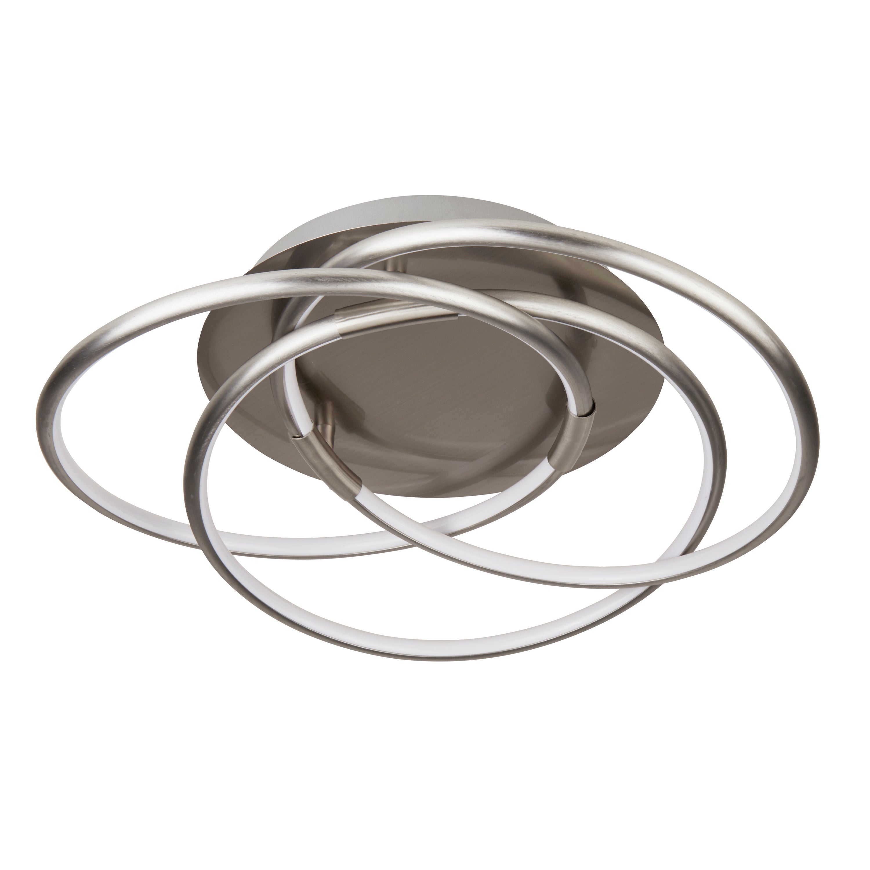 Searchlight Maddox LED Flush Light, Satin Silver