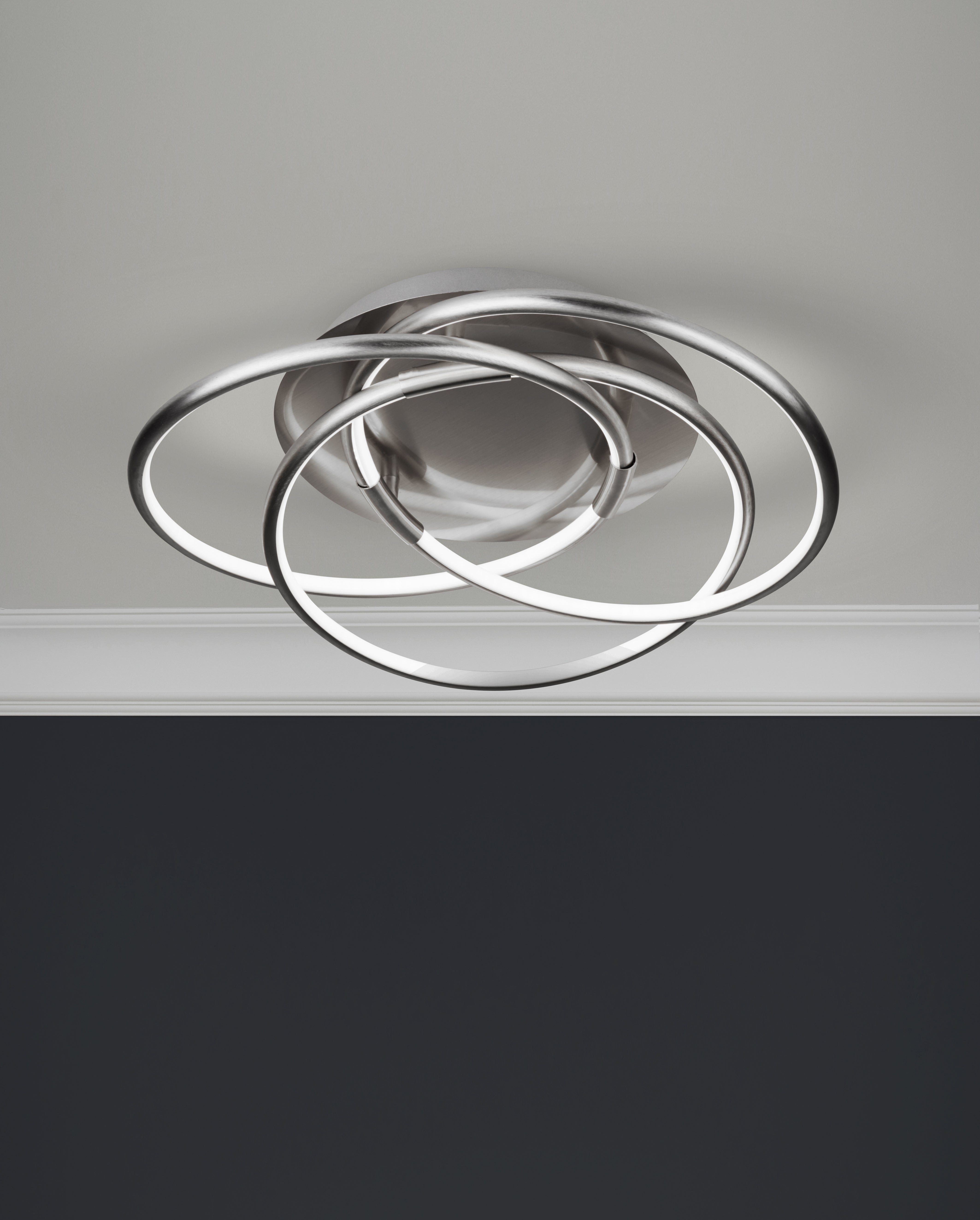 Searchlight Maddox LED Flush Light, Satin Silver