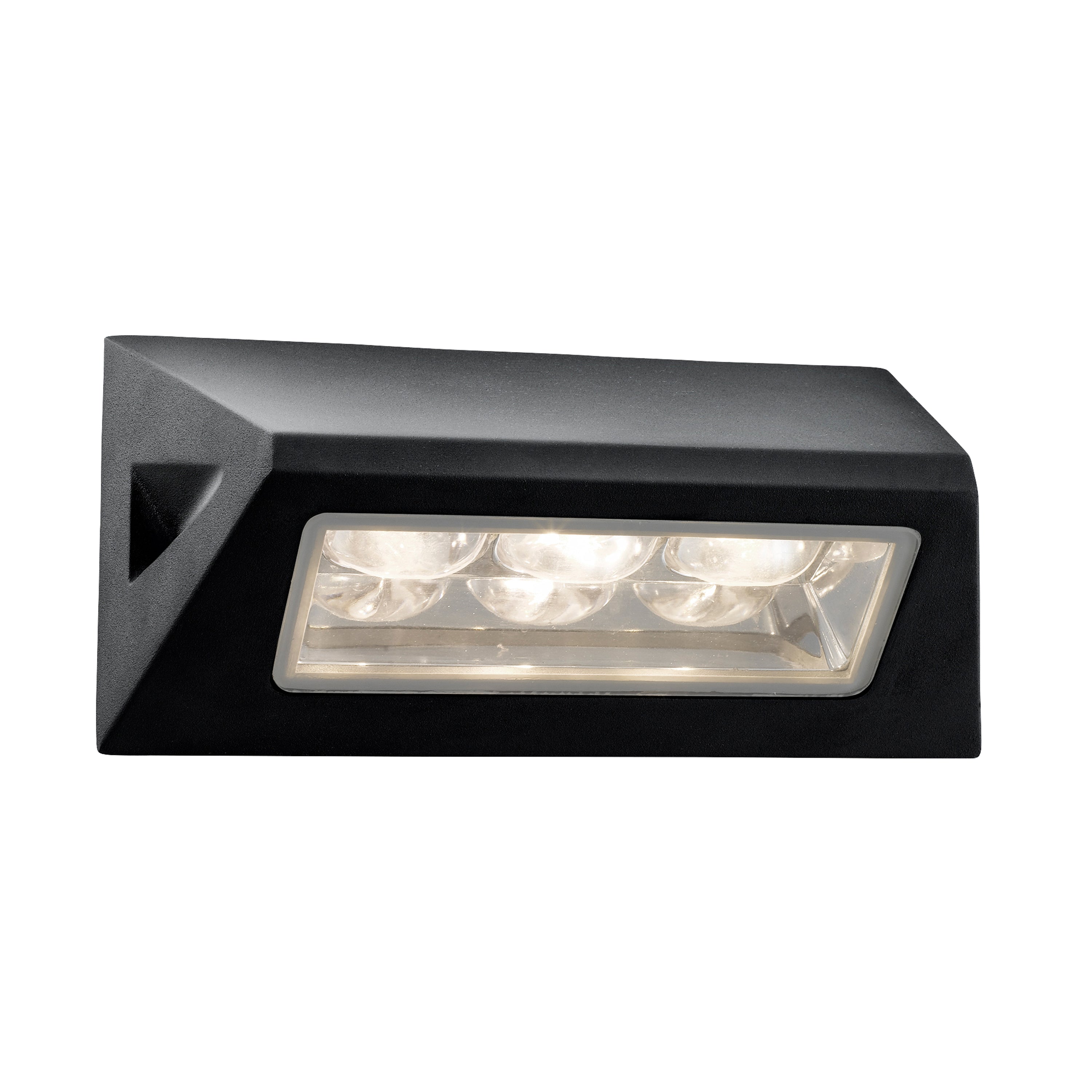 Searchlight Patmos LED Outdoor Wall Light - Black with Glass Diffuser - IP44
