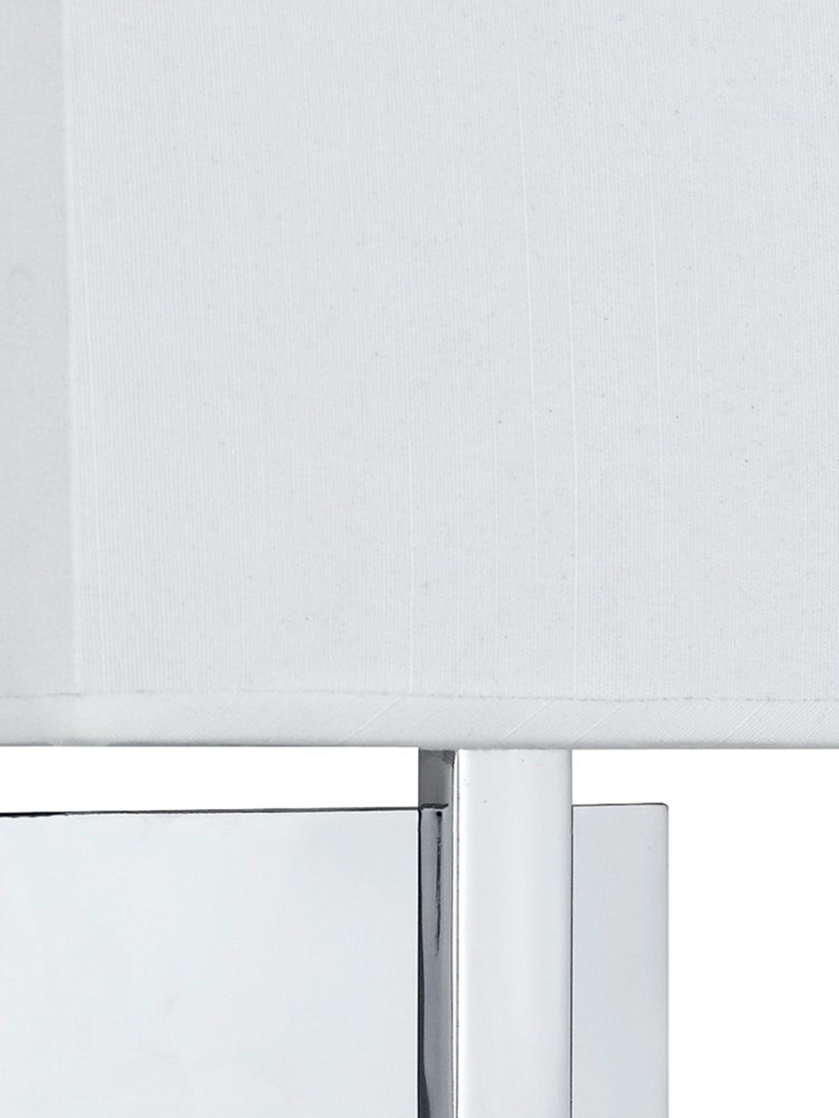 Searchlight Chrome Wall Light With White Rectangular Fabric Shade, Black Switch