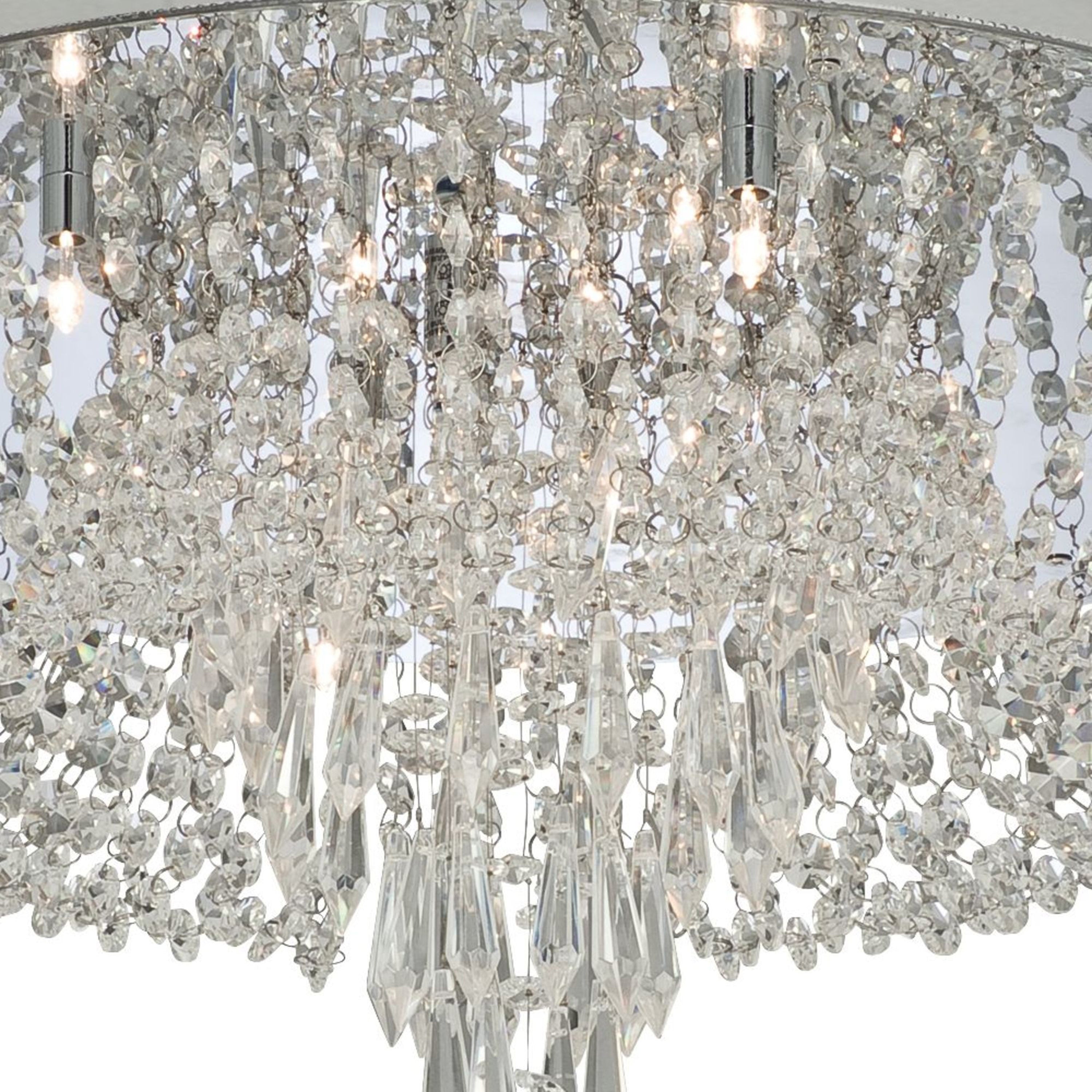 Searchlight Oriel Chrome 10 Light Crystal Flush Fitting