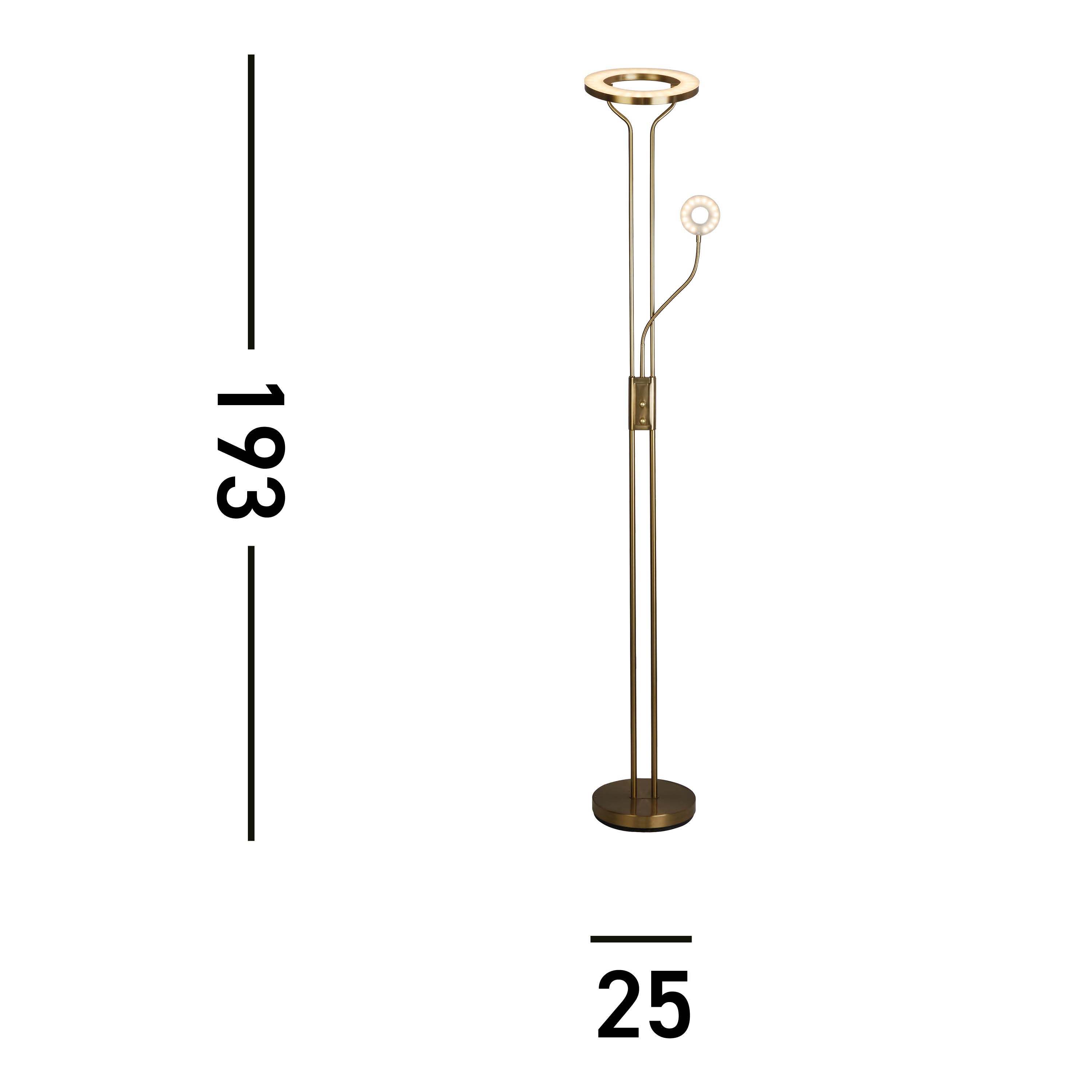 Searchlight Merlin Mother & Child Floor Lamp - Satin Brass