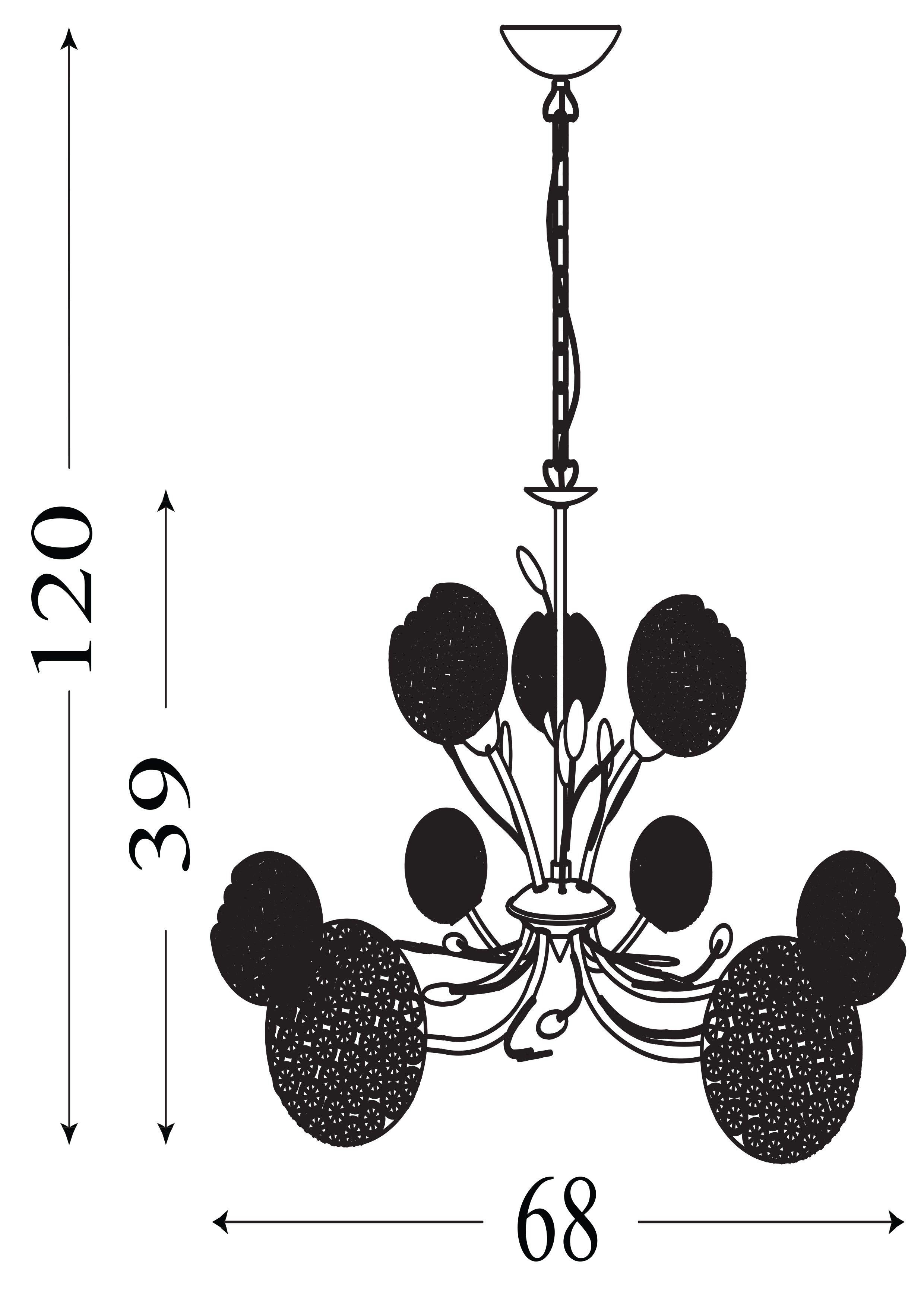 Searchlight Bay II 9 Light Pendant - Chrome & Clear Glass