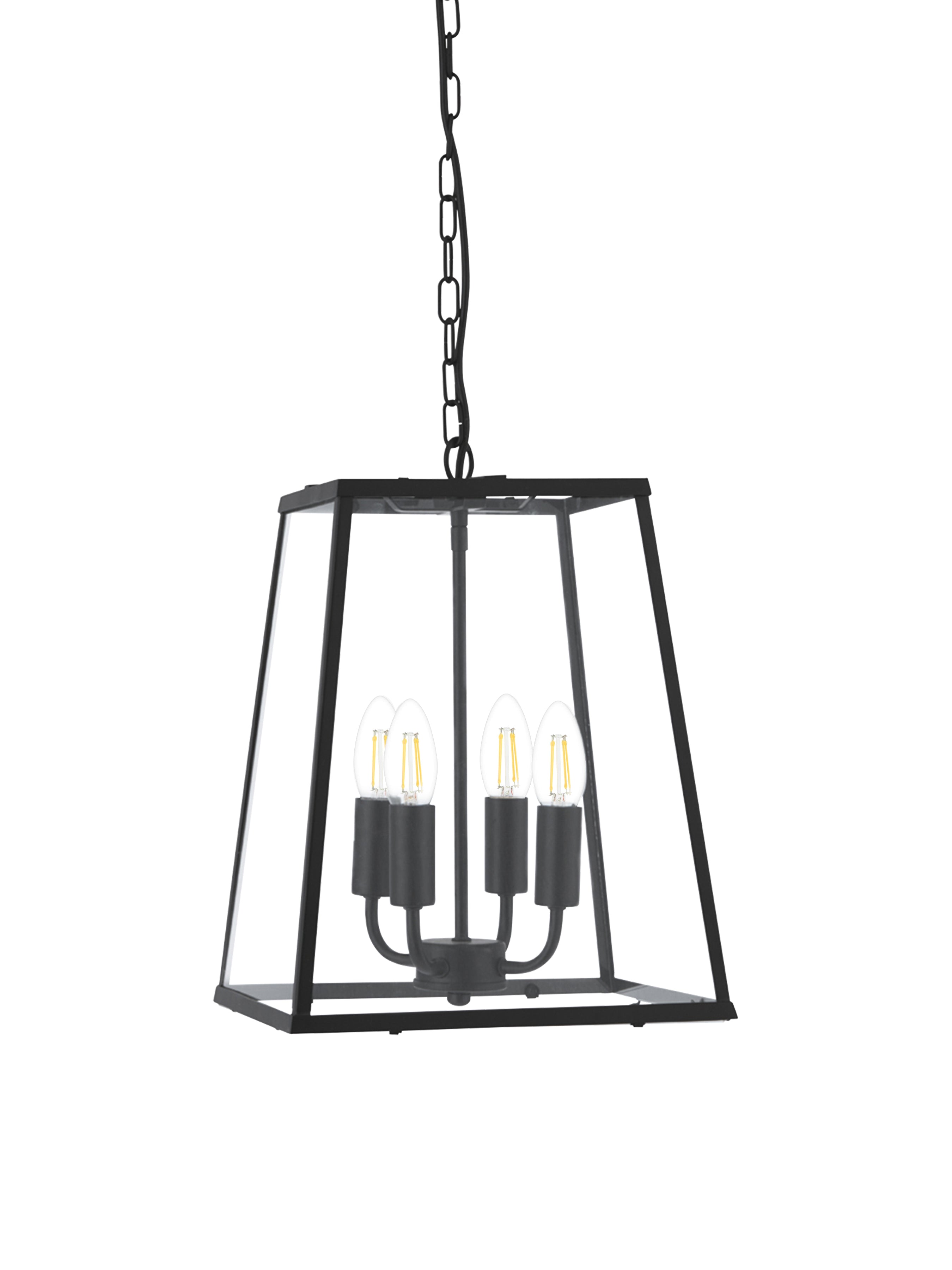 Searchlight Lake - 4 Light Black Pendant