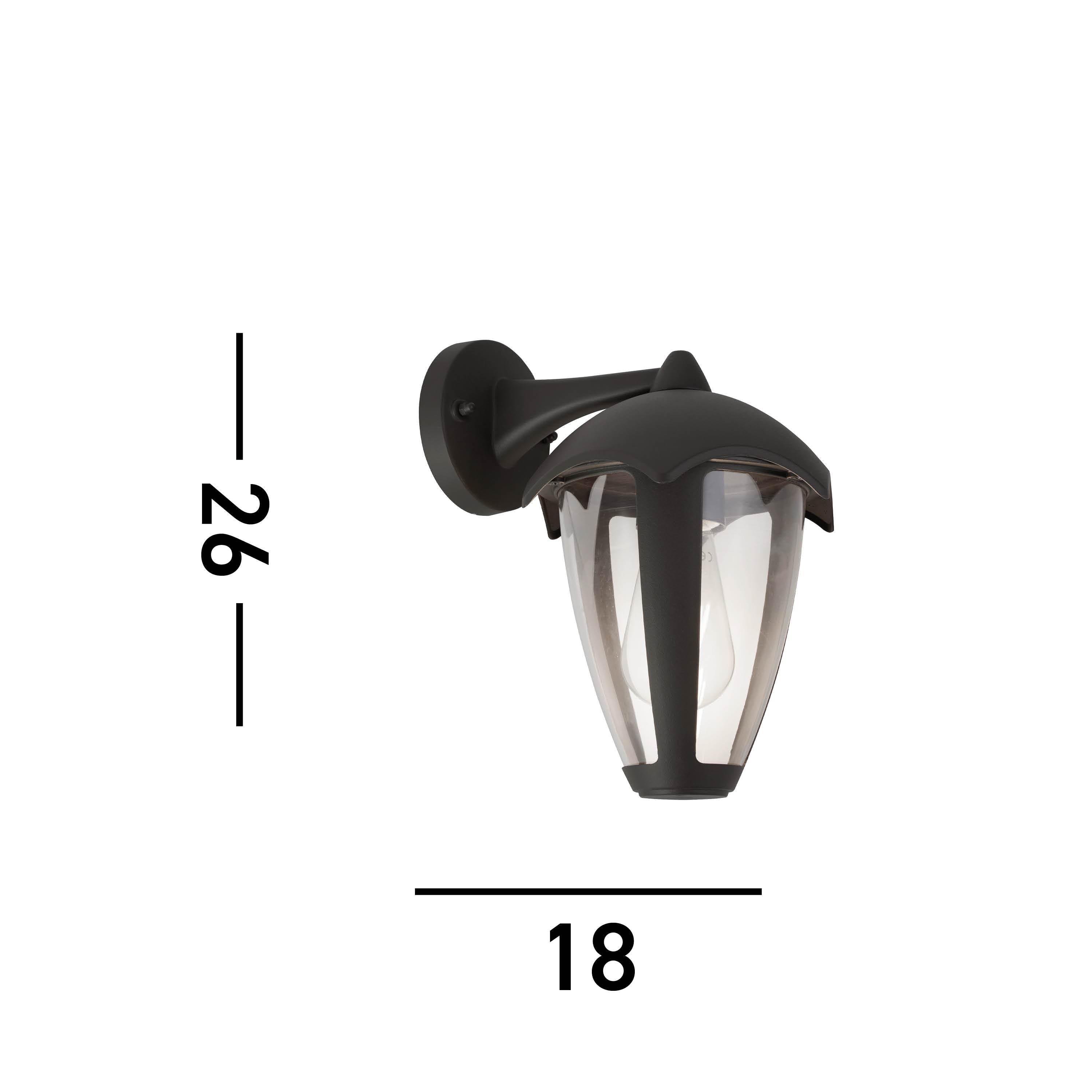 Searchlight Bembridge Outdoor Wall Light - Grey & Clear Polycarbonate