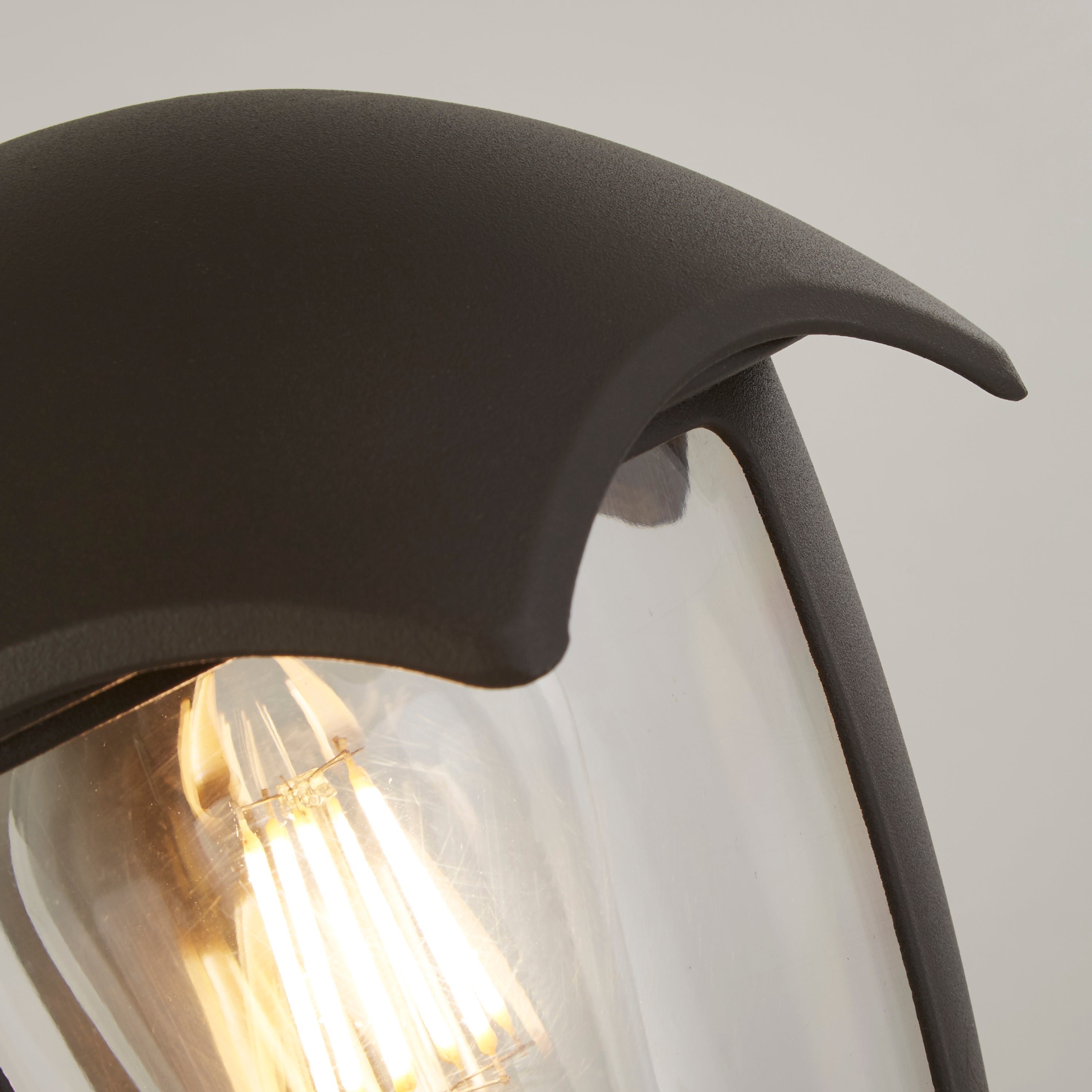 Searchlight Bembridge 30cm Outdoor Post - Grey & Clear Polycarbonate