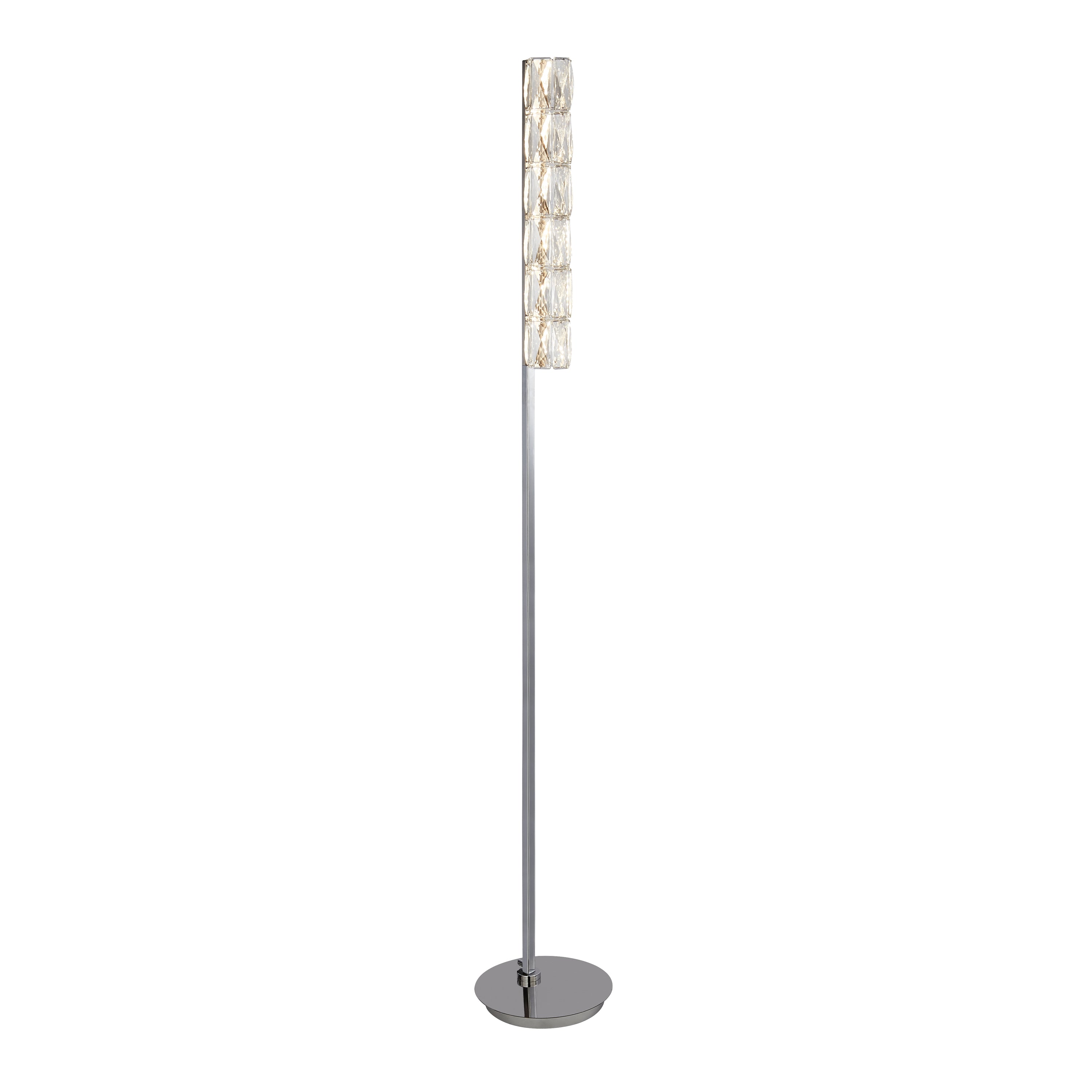 Searchlight Radnor LED Floor Lamp - Chrome & Clear Crystal Trim