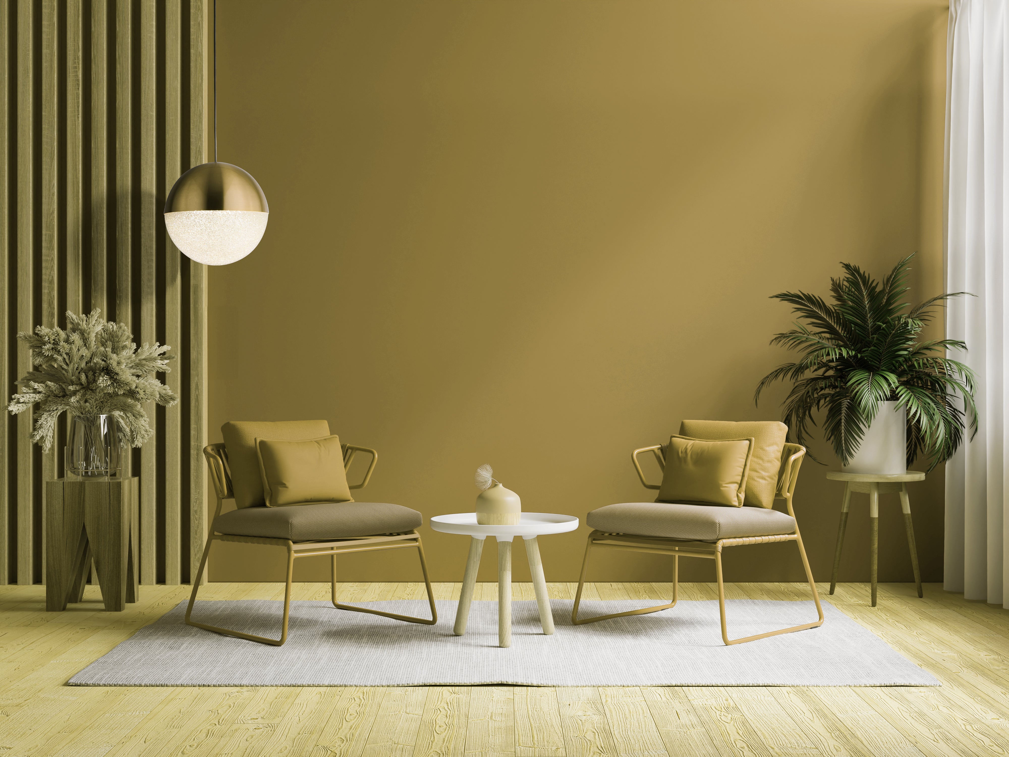 Searchlight Malta LED Pendant - Satin Brass & Crushed Ice Shade