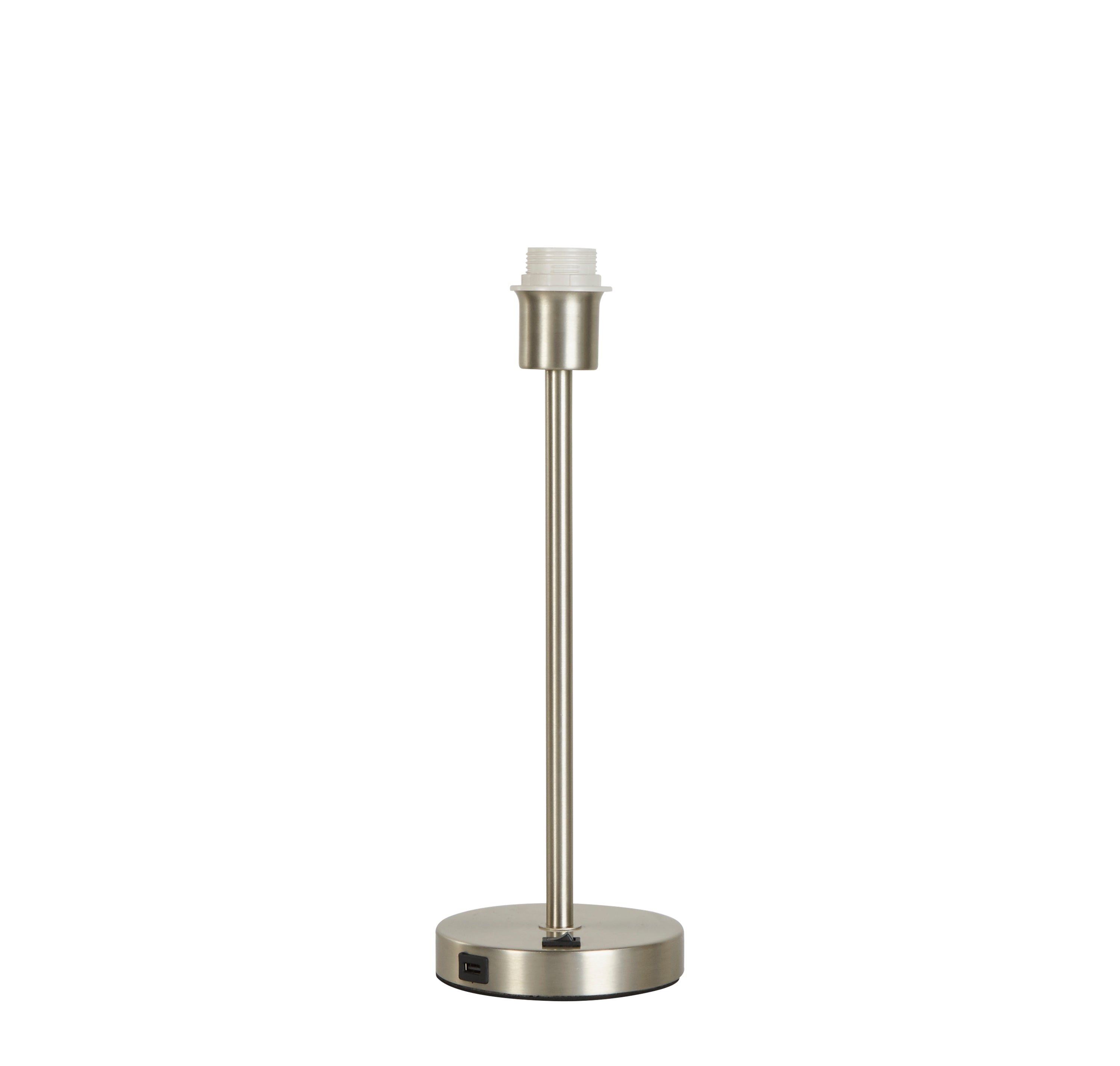 Searchlight Fairview USB Table Lamp Base - Satin Nickel - Base Only