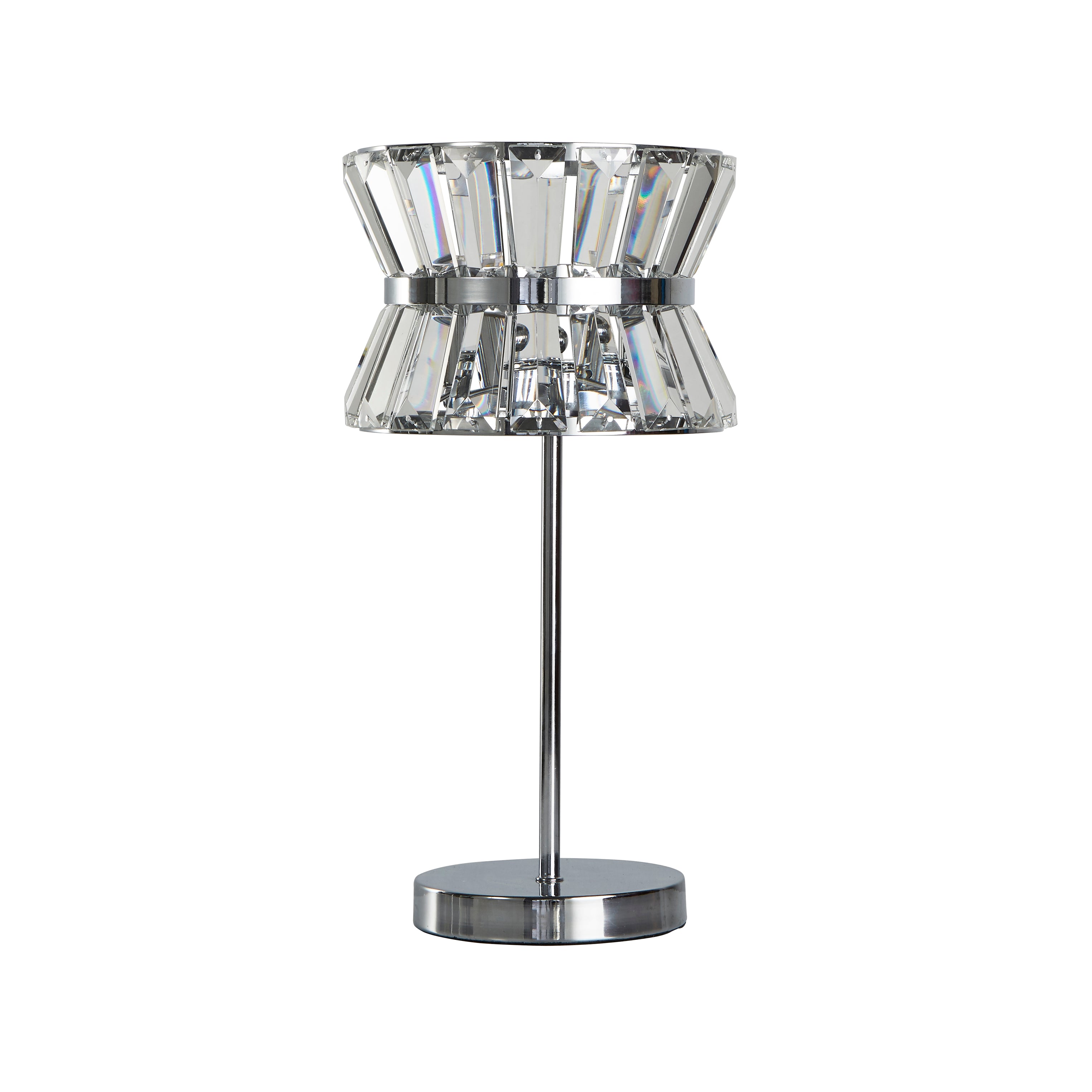 Searchlight Tetlow 2 Light Table Lamp - Chrome & Clear Crystal