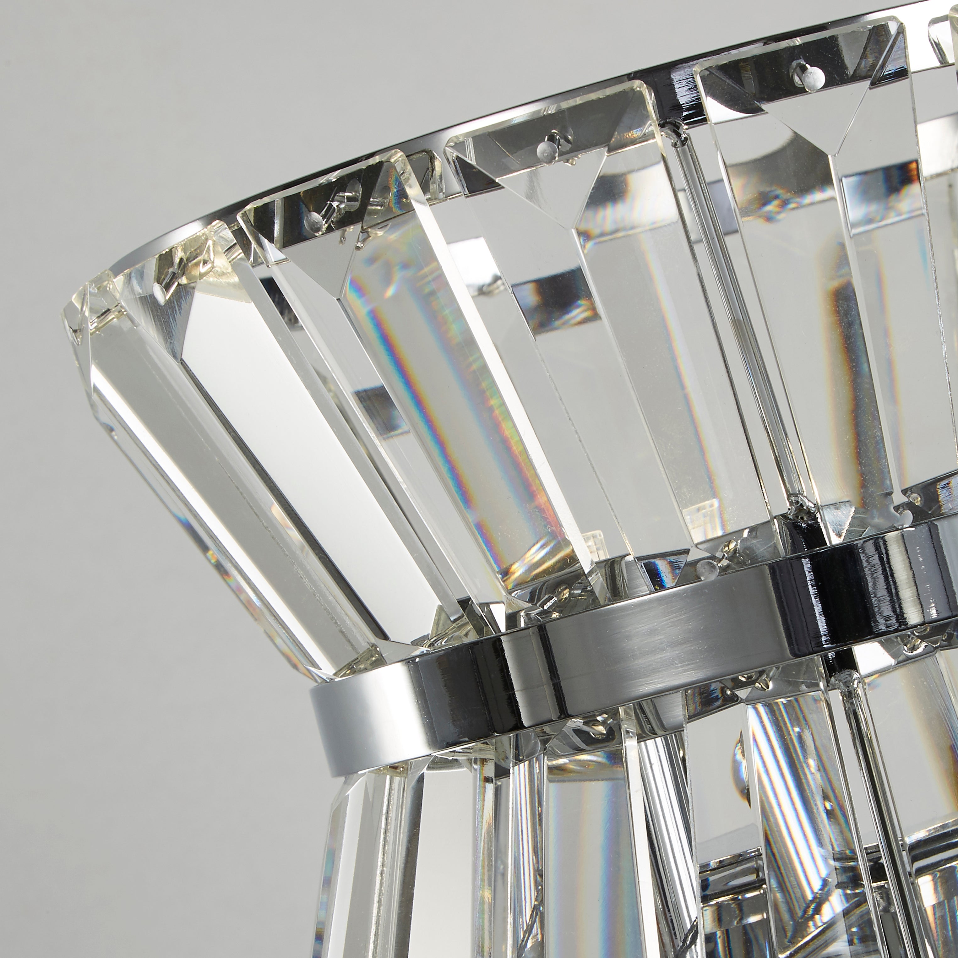 Searchlight Tetlow 2 Light Table Lamp - Chrome & Clear Crystal