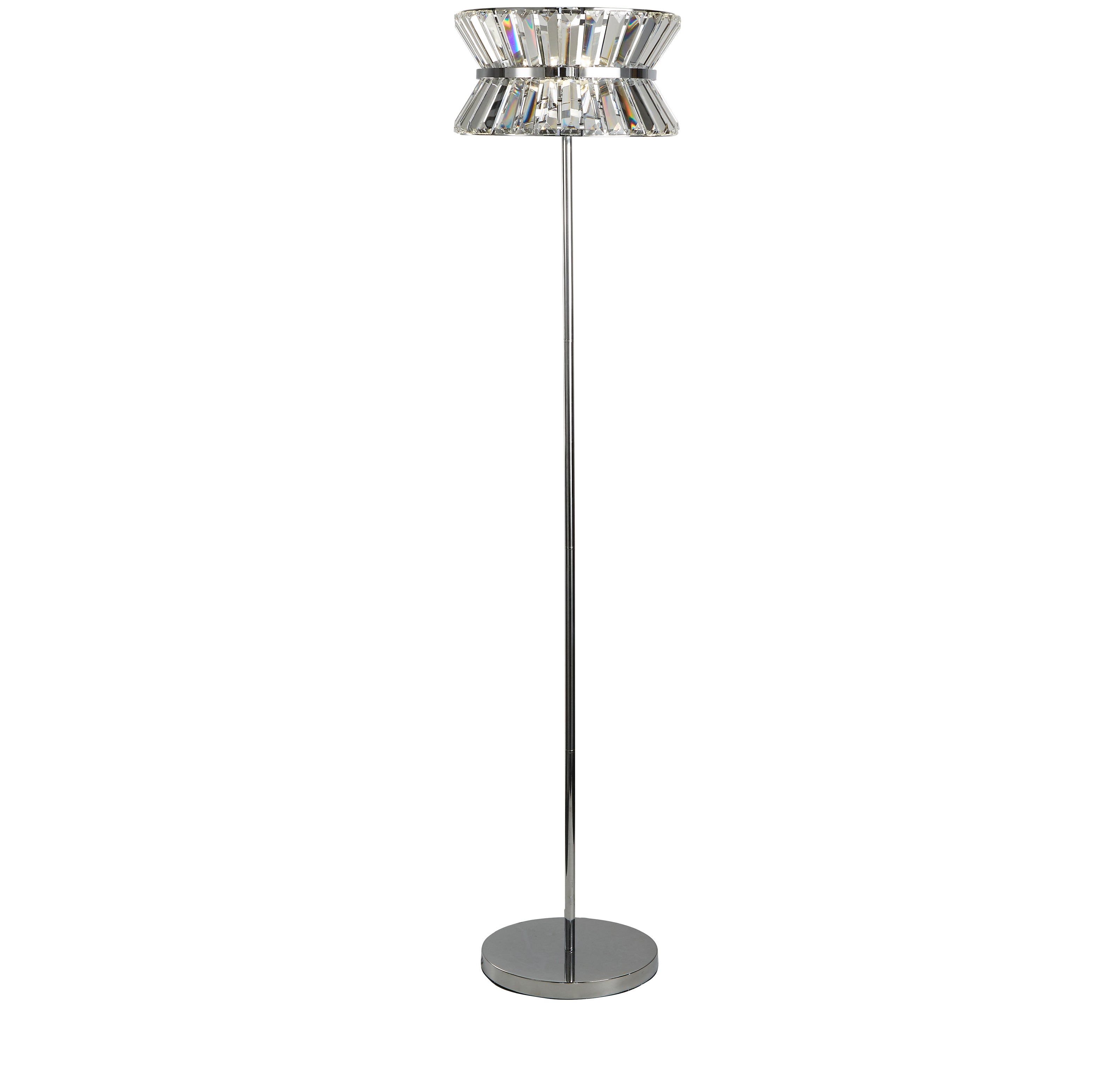 Searchlight Tetlow 3 Light Floor Lamp - Chrome & Clear Crystal