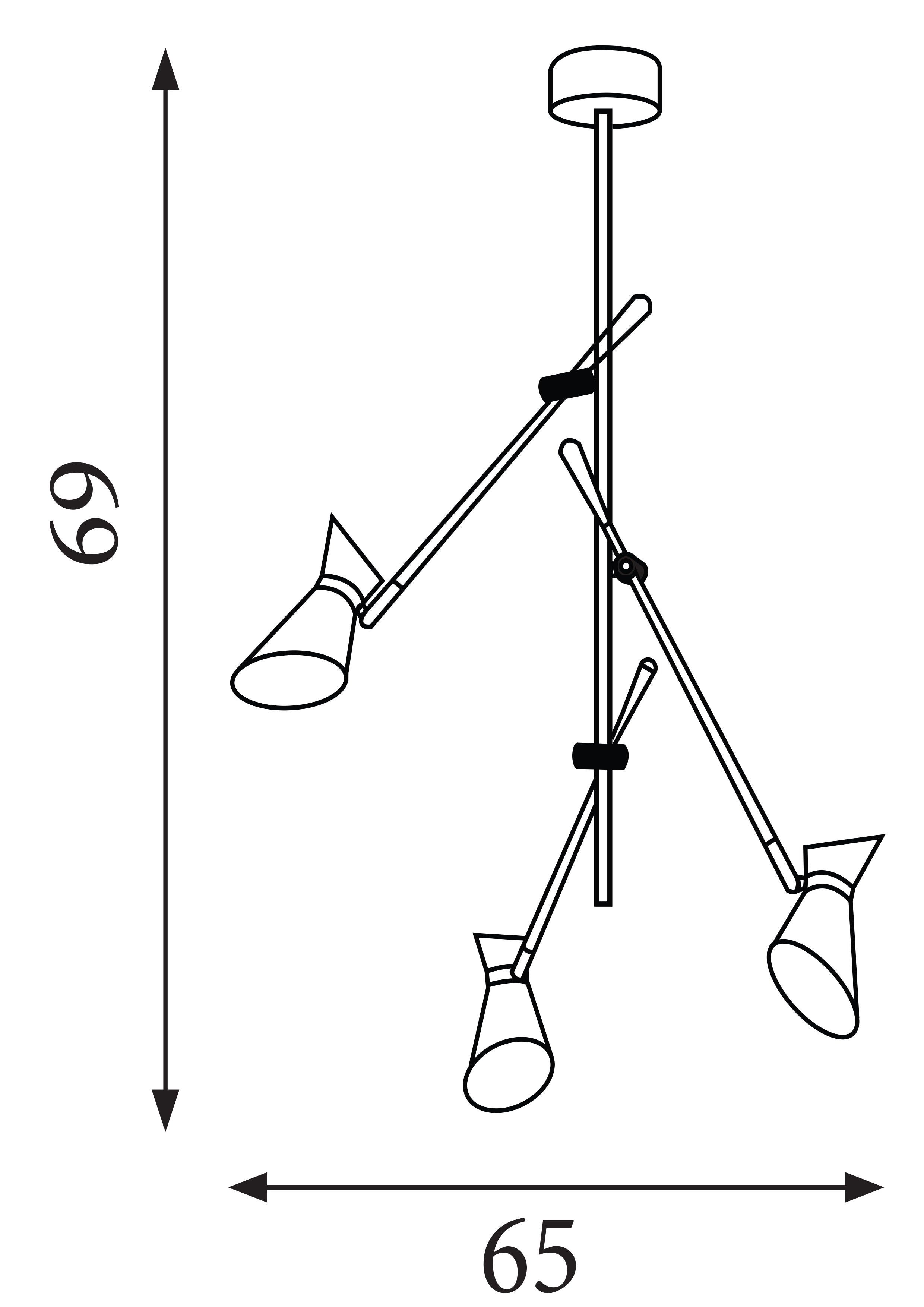 Searchlight Dansie Spotlight 3 Light LED Ceiling Light - Matt Black