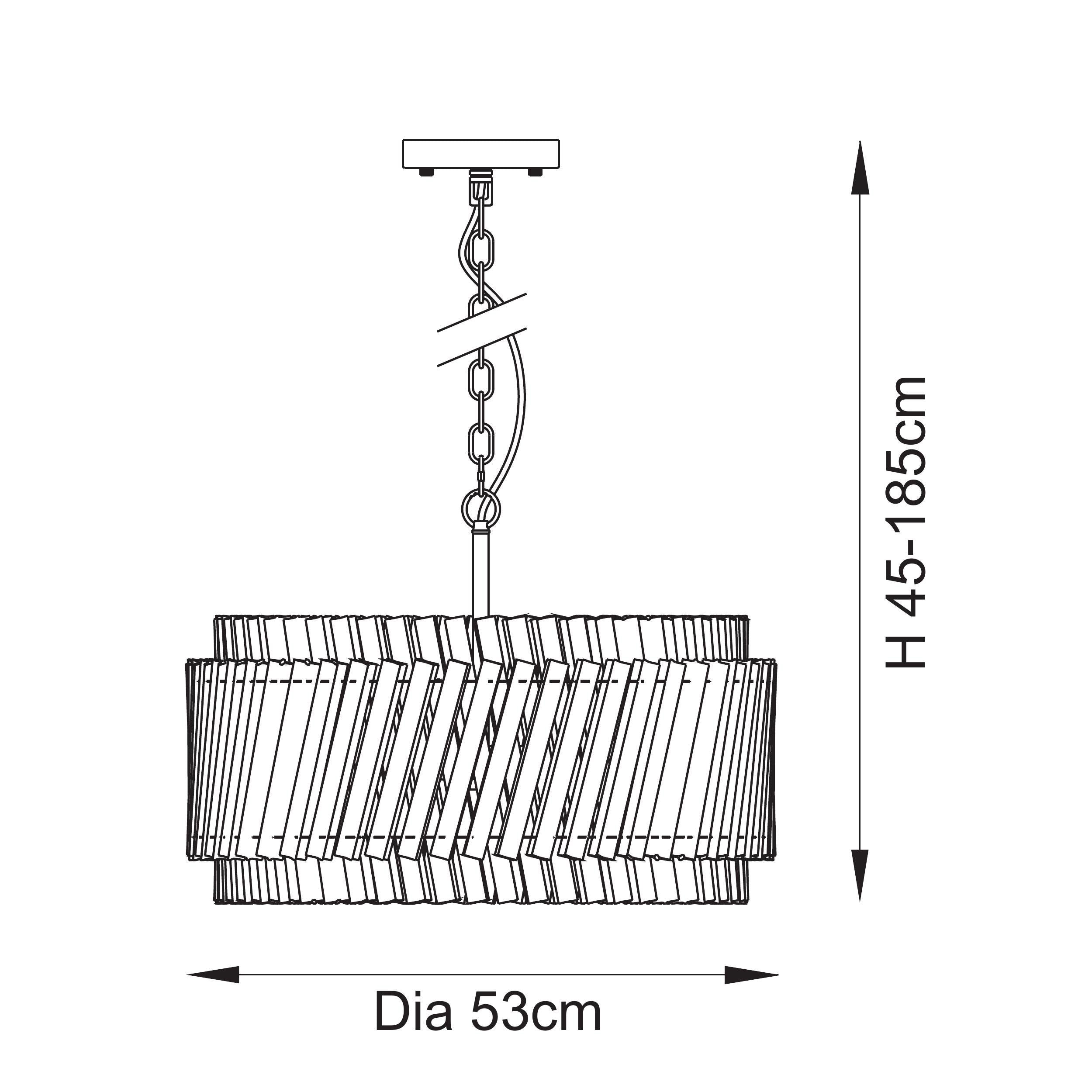 Utopia Lume 5 Light Ceiling Pendant - Brushed Aged Brass & Clear Glass