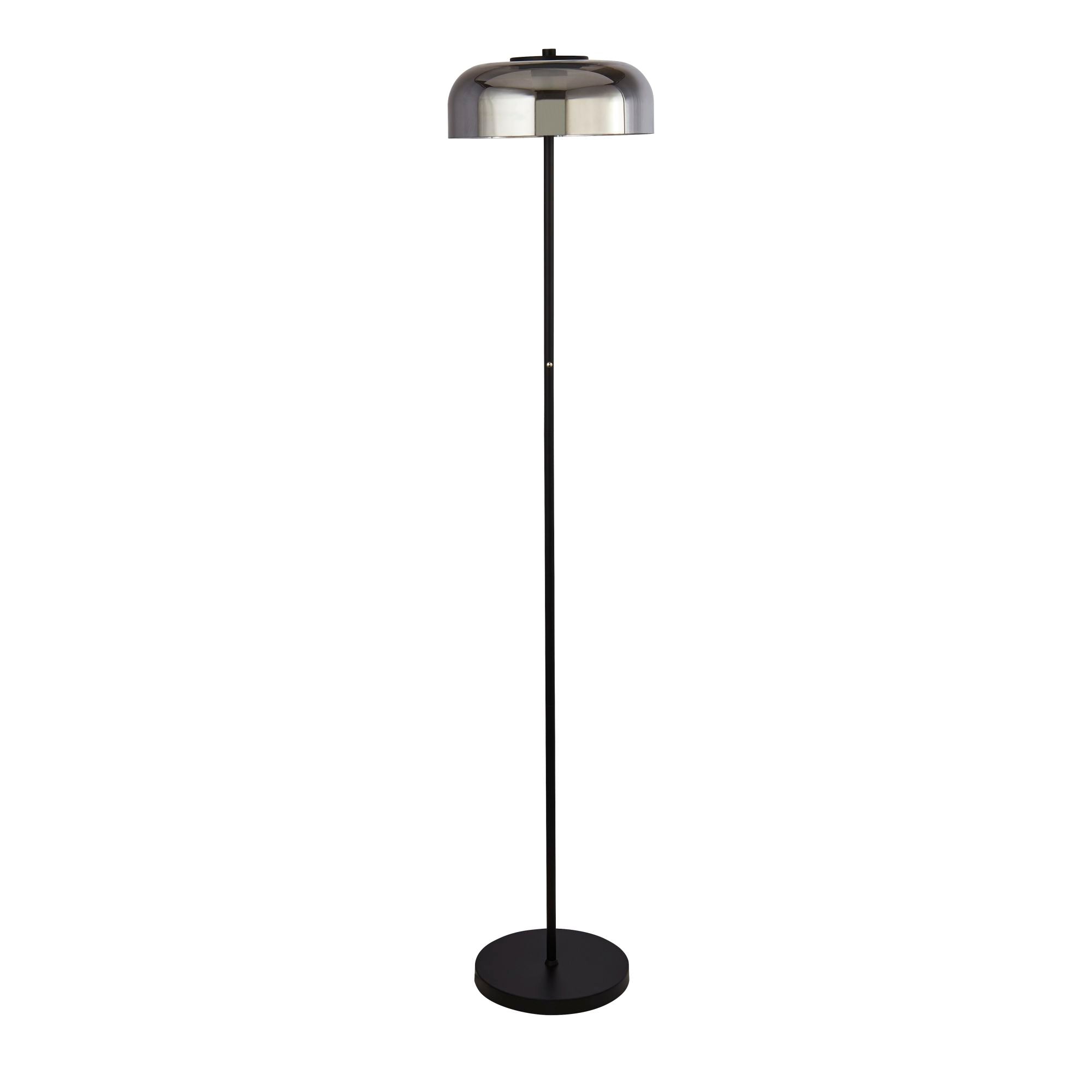 Searchlight Fir LED Floor Lamp - Matt Black & Smoked Glass