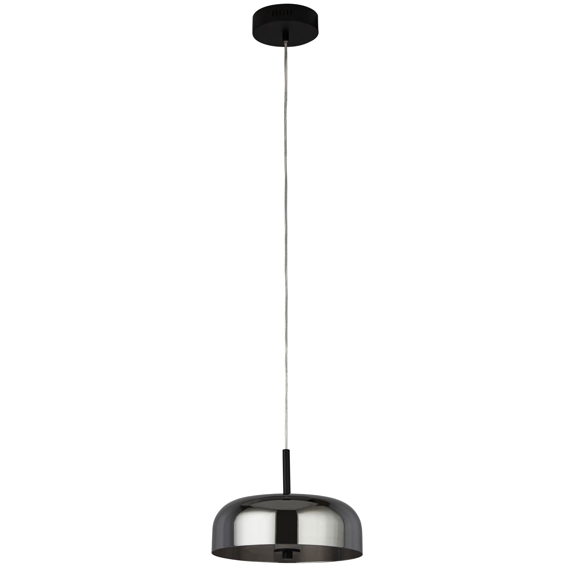 Searchlight Fir LED Ceiling Pendant - Matt Black & Smoked Glass