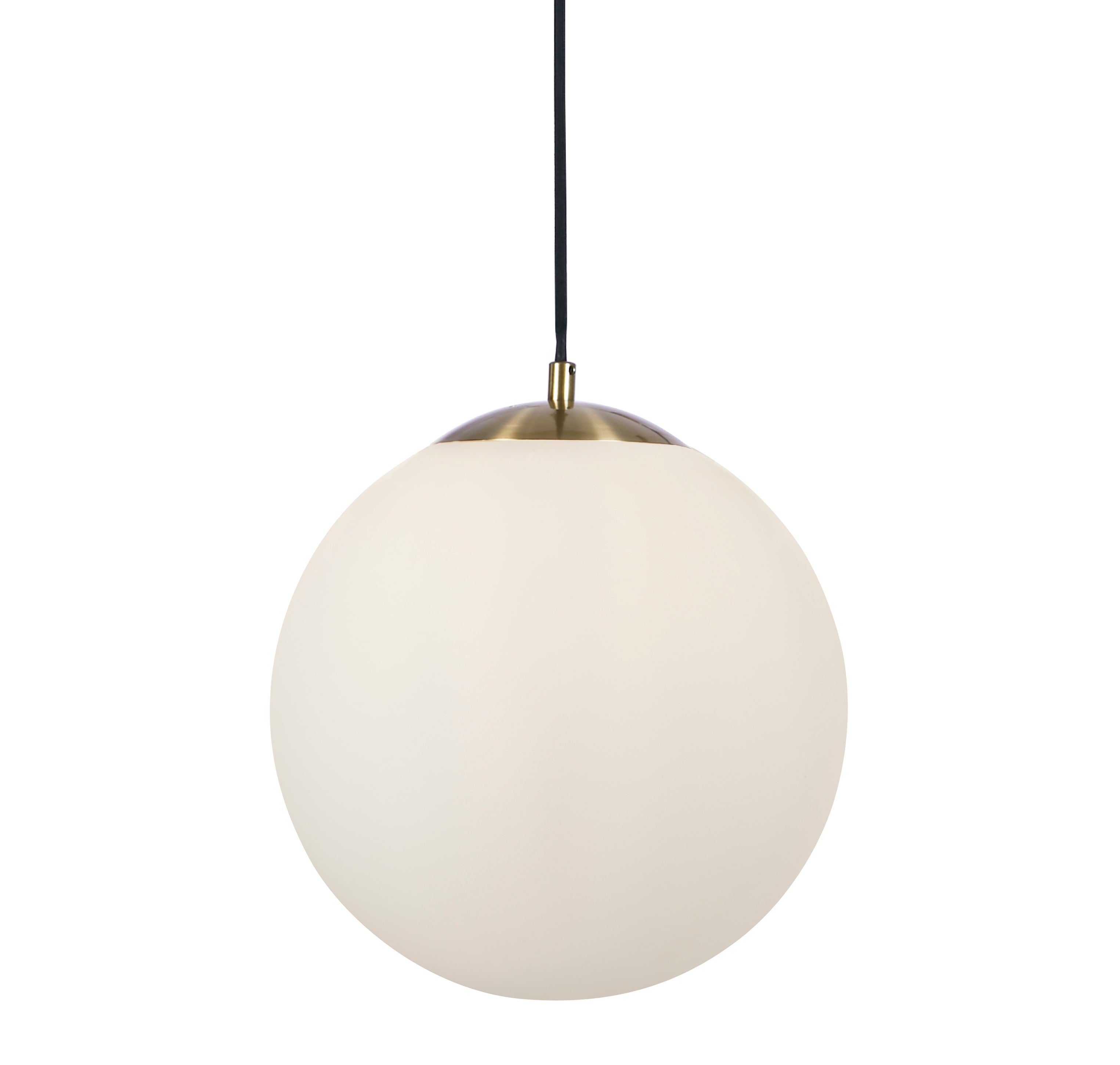 Searchlight Audley II 33cm Pendant - Satin Brass & Opal Glass