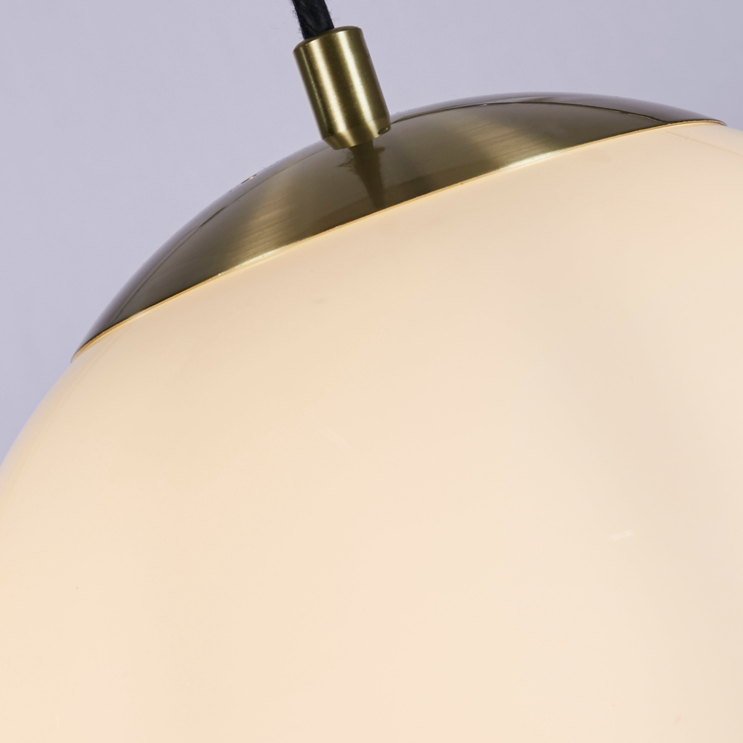 Searchlight Audley II 33cm Pendant - Satin Brass & Opal Glass