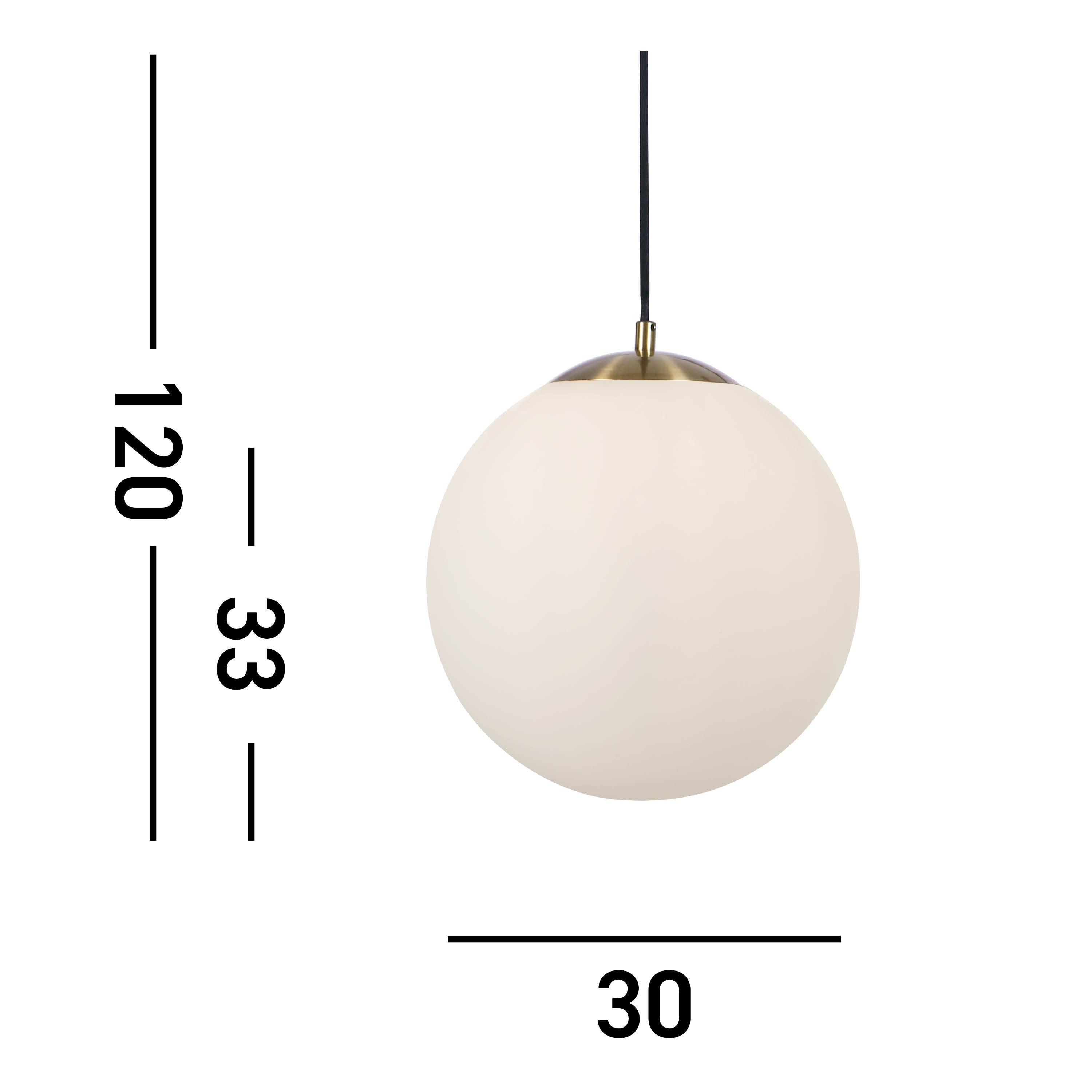 Searchlight Audley II 33cm Pendant - Satin Brass & Opal Glass