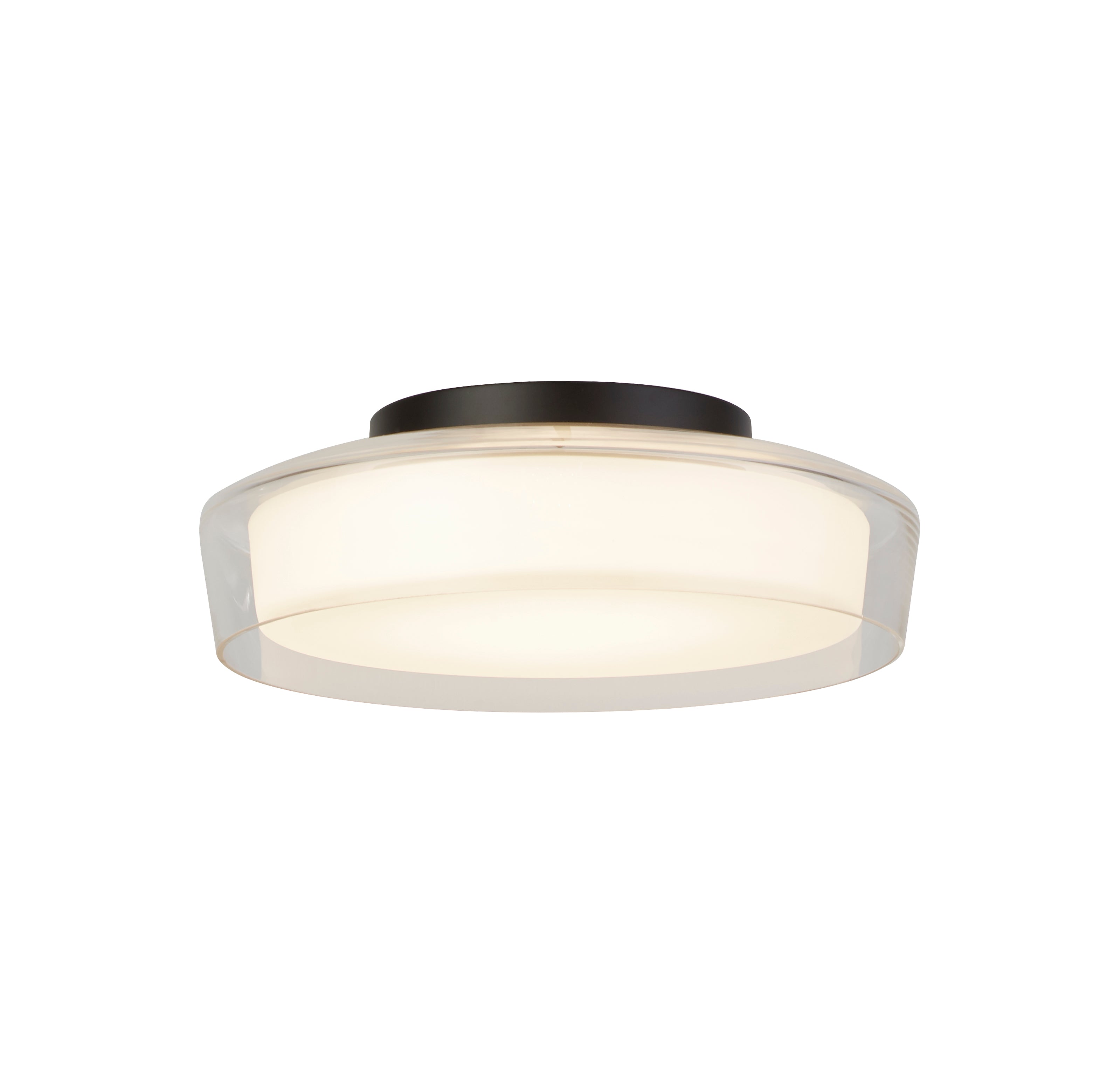 Searchlight Posh Flush - Black, Clear & Opal Glass