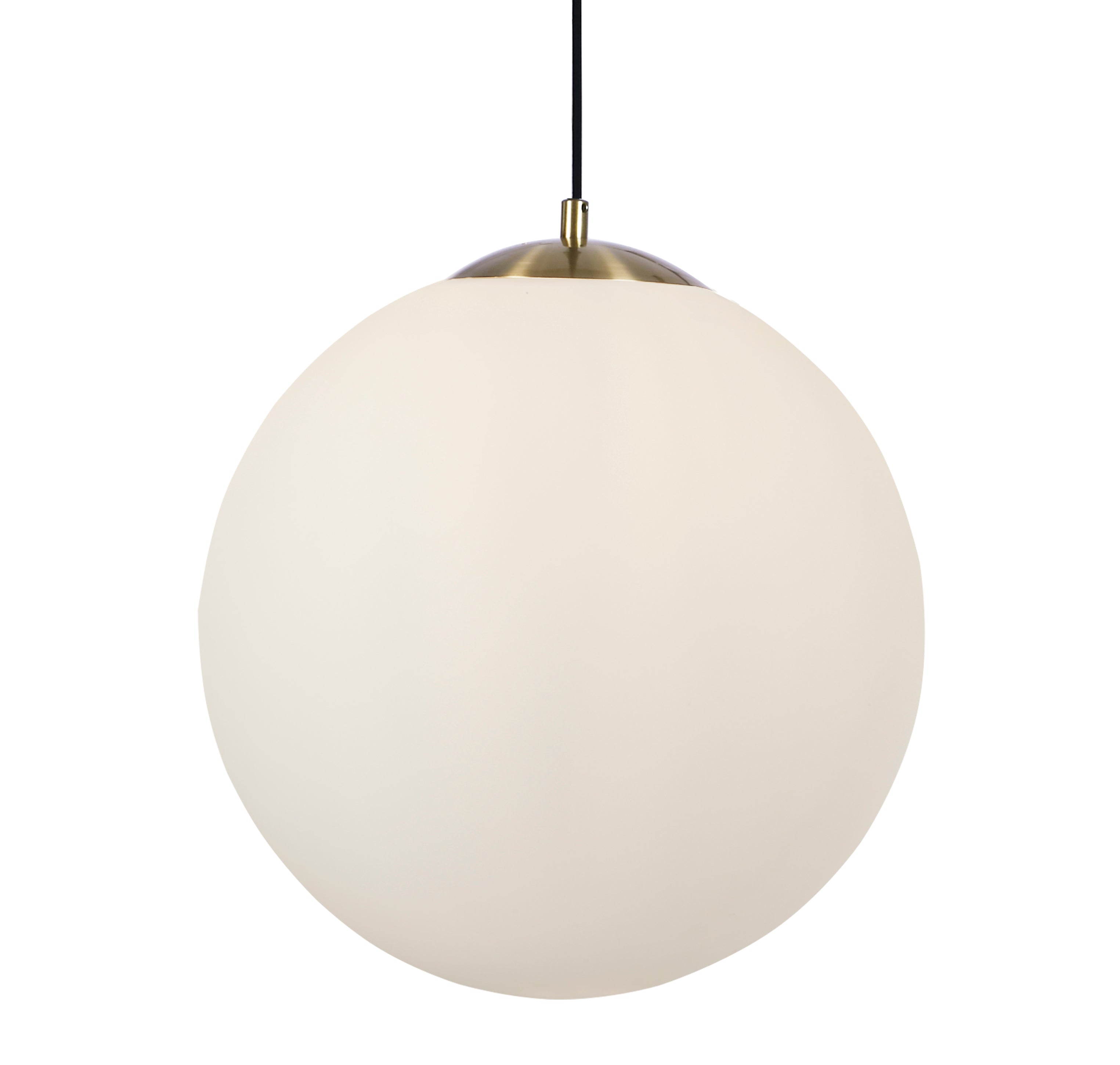 Searchlight Audley II 40cm Pendant - Satin Brass & Opal Glass