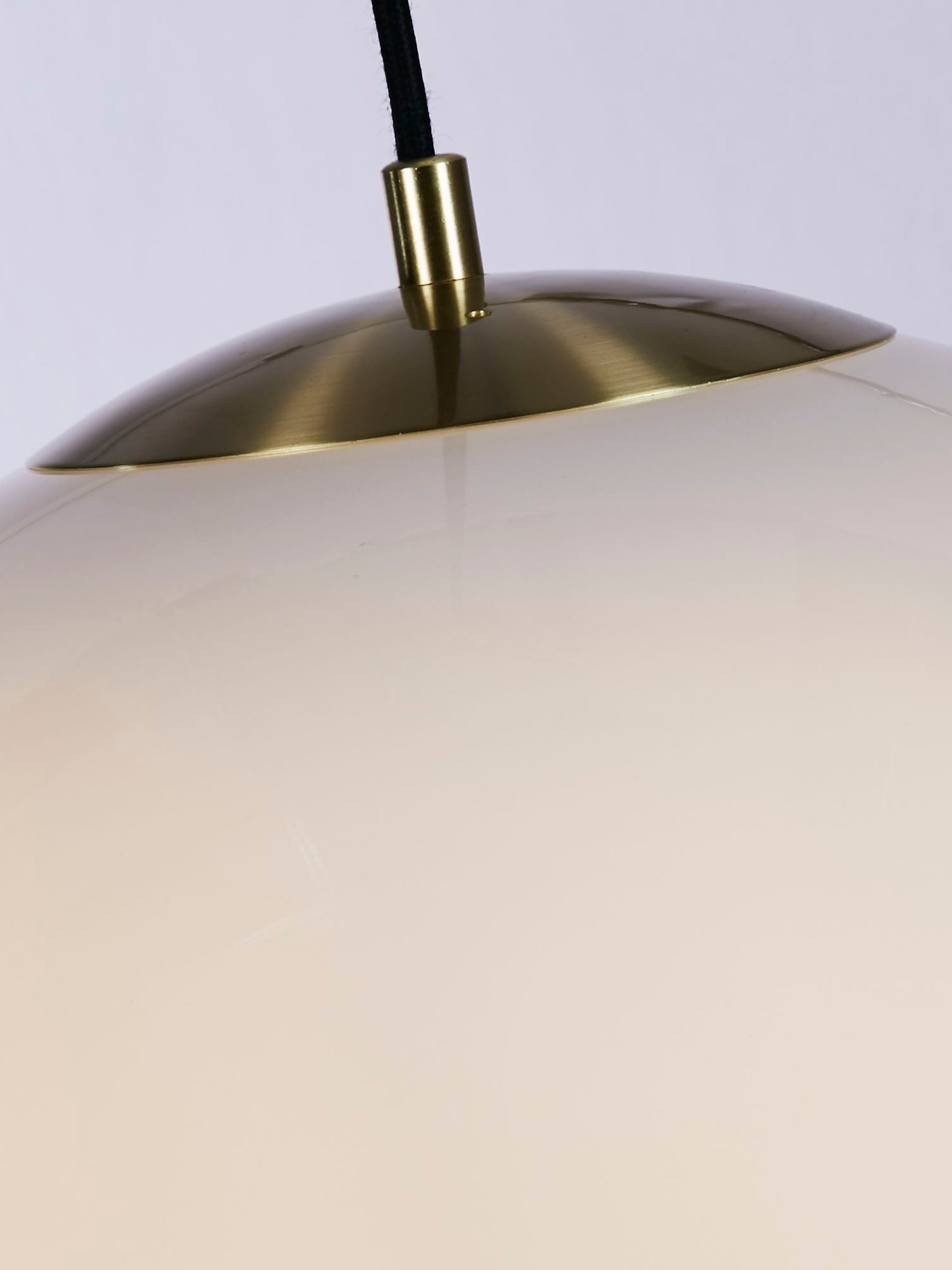 Searchlight Audley - Single Pendant Diameter 40cm) Black, Opal Glass