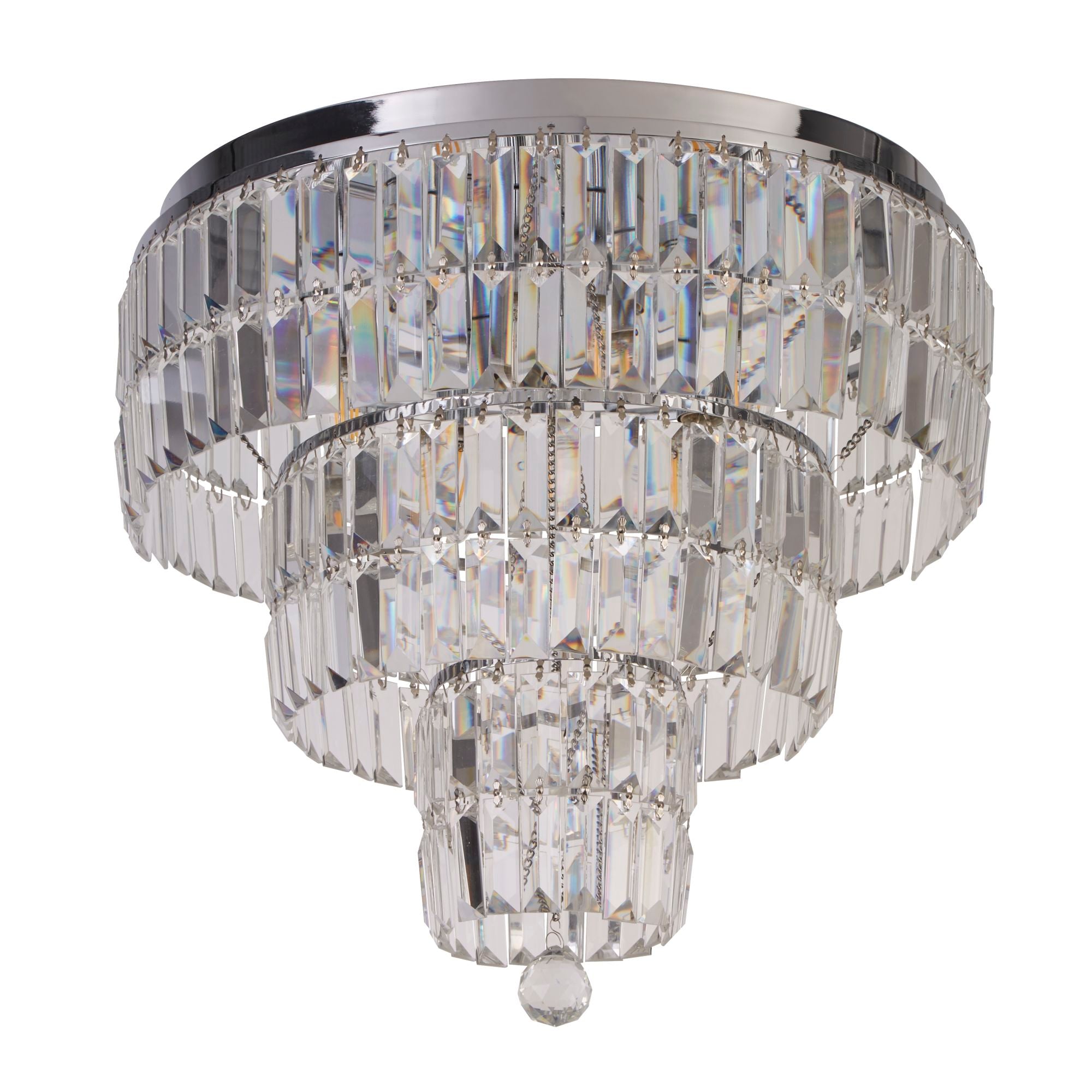 Searchlight Edith 6 Light IP44 Ceiling Light - Chrome & Clear Glass
