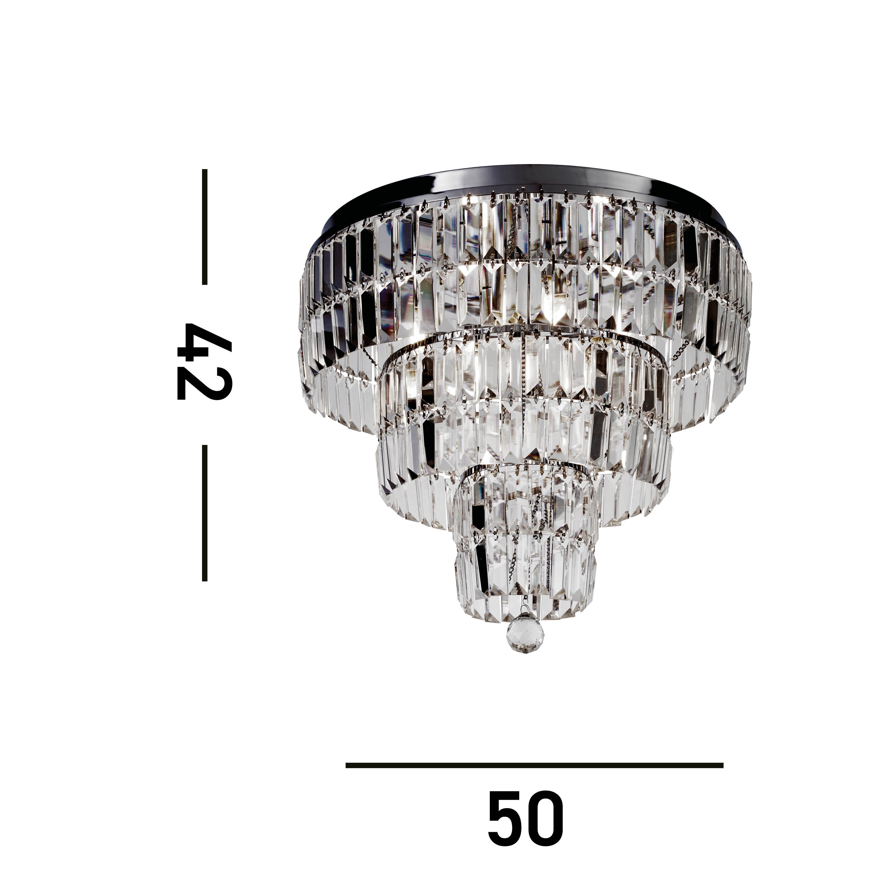 Searchlight Edith 6 Light IP44 Ceiling Light - Chrome & Clear Glass