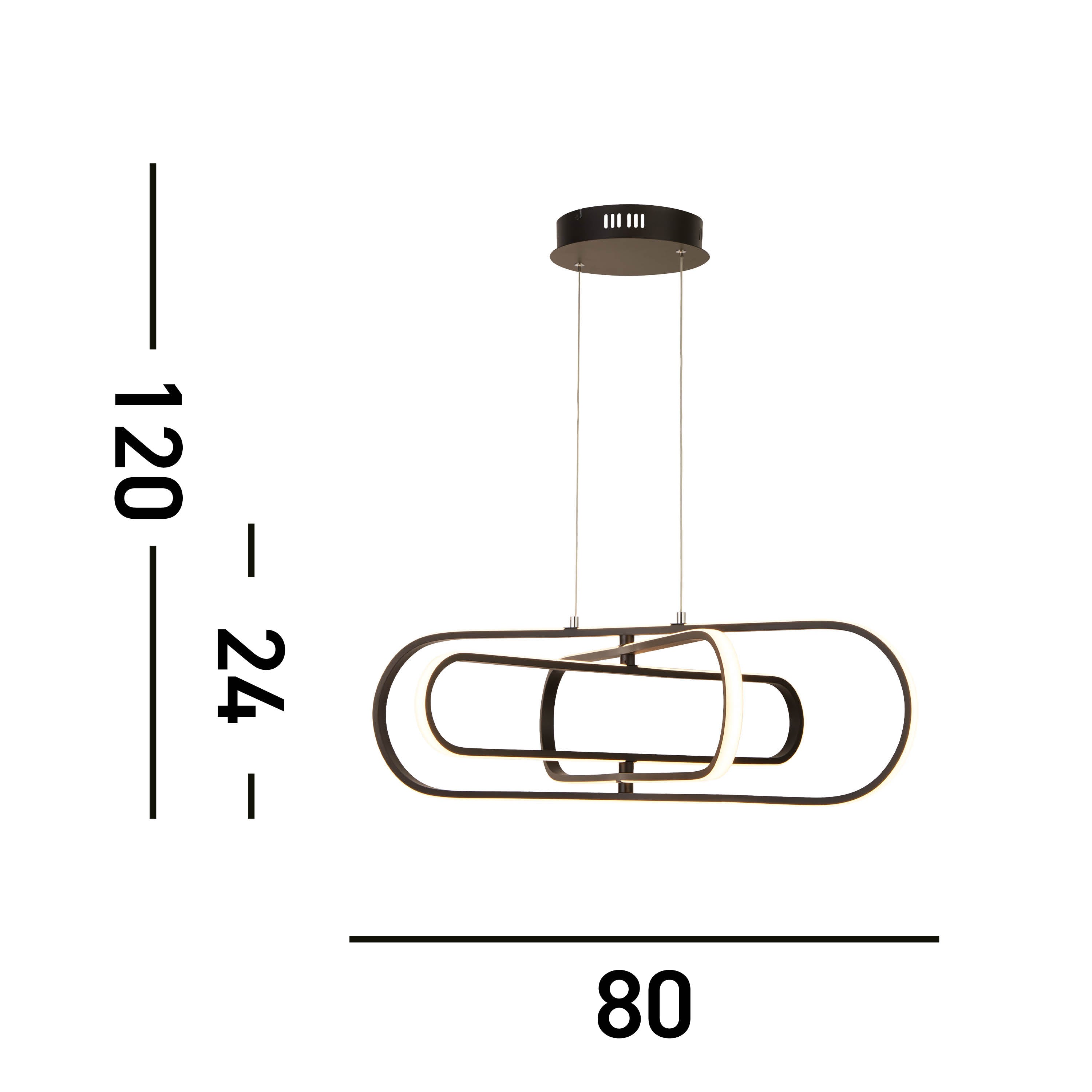 Searchlight Carmel LED Ceiling Pendant  - Black Aluminium