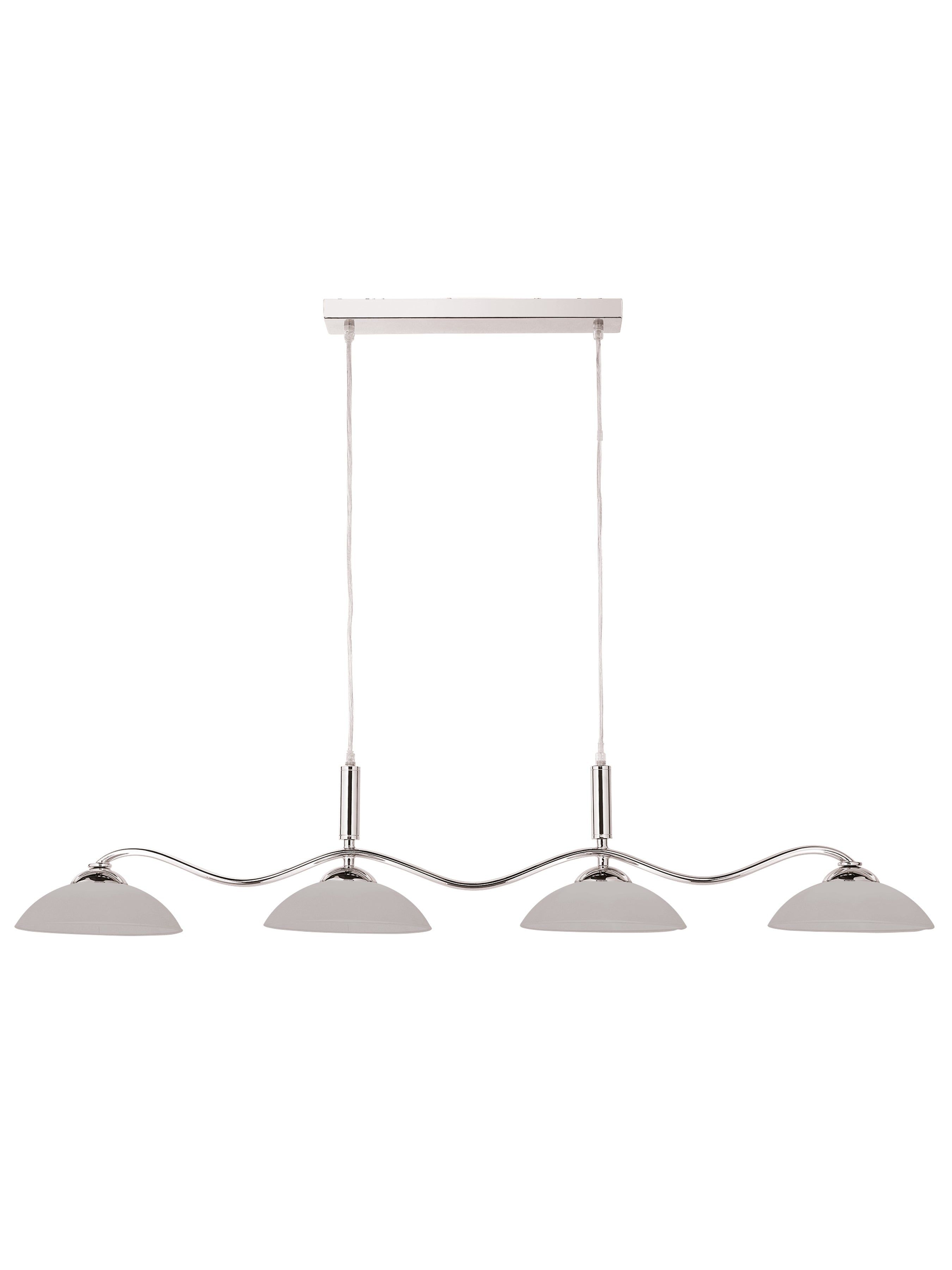 Searchlight Chrome 4 Light Bar Pendant With Frosted Glass Shades