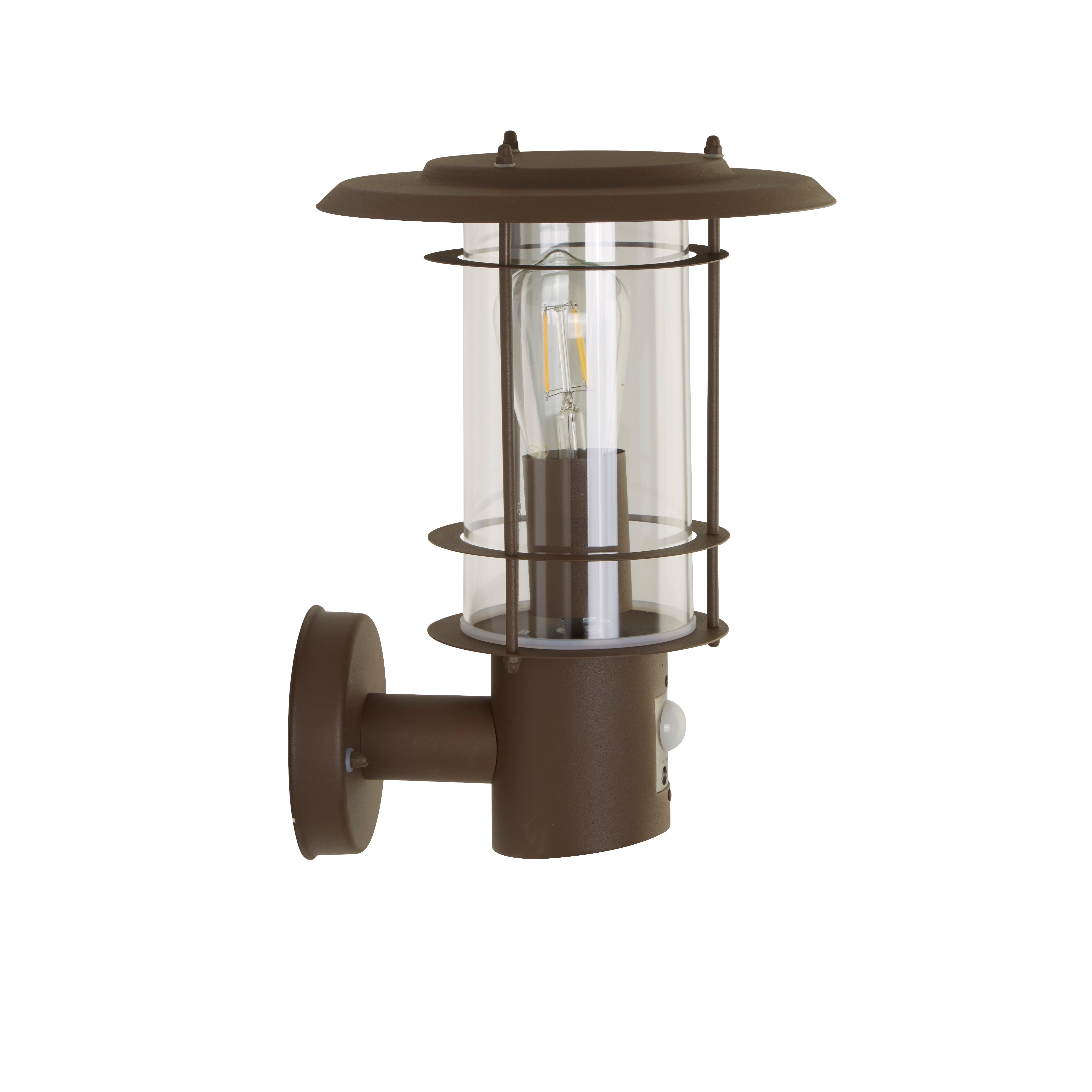 Searchlight Easby Outdoor Wall Light with PIR Sensor - Rust Brown - IP44