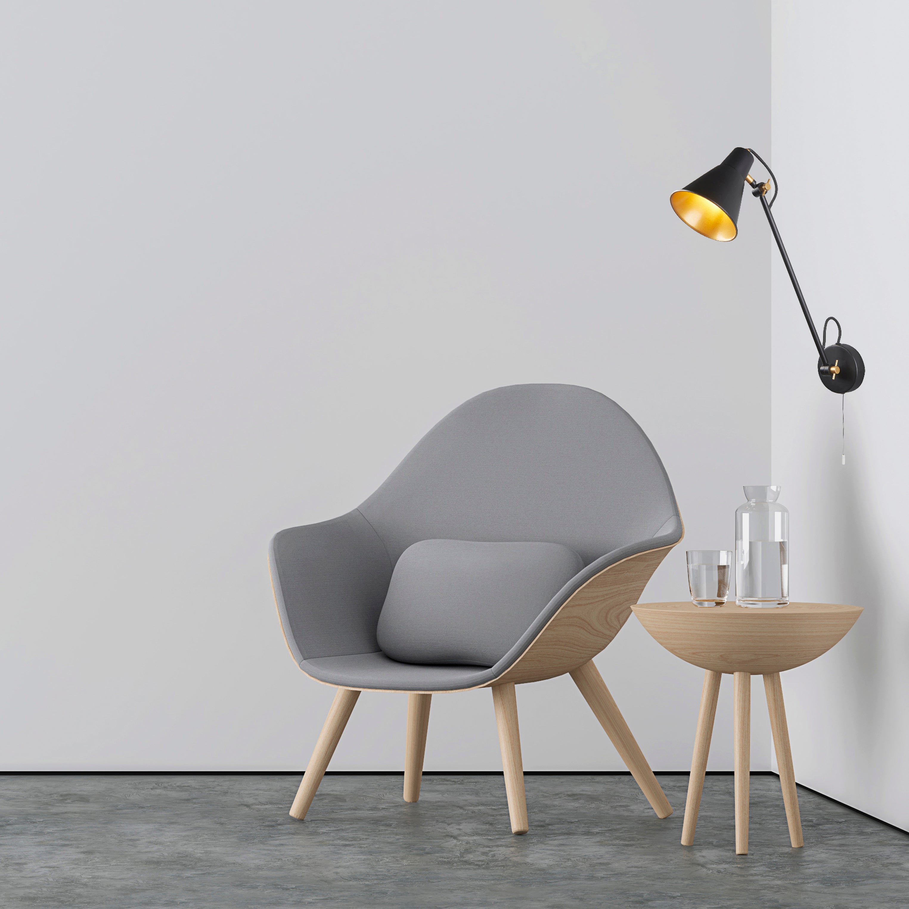 Searchlight Abram Adjustable Wall Bracket Single - Matt Black & Gold