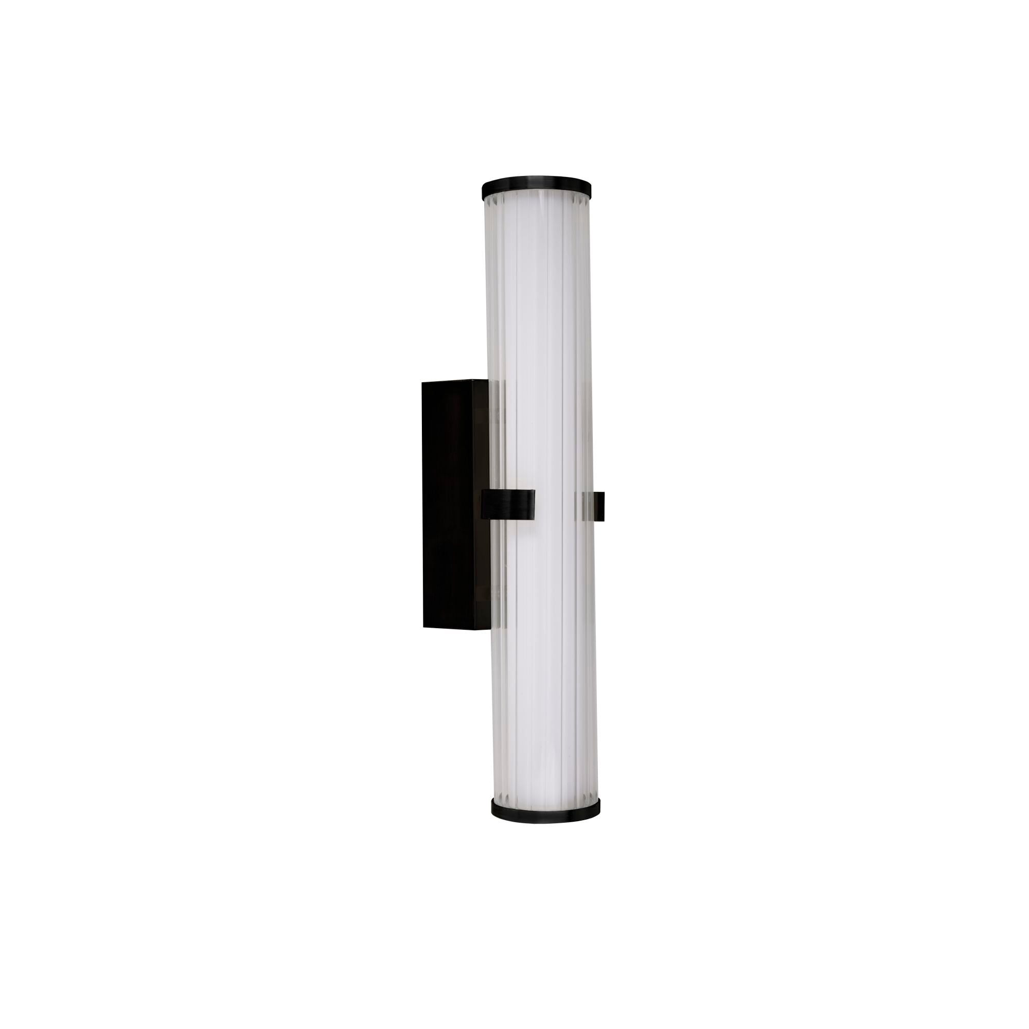Searchlight Carisbrooke LED Bathroom Wall Light - Black & Opal Glass - IP44