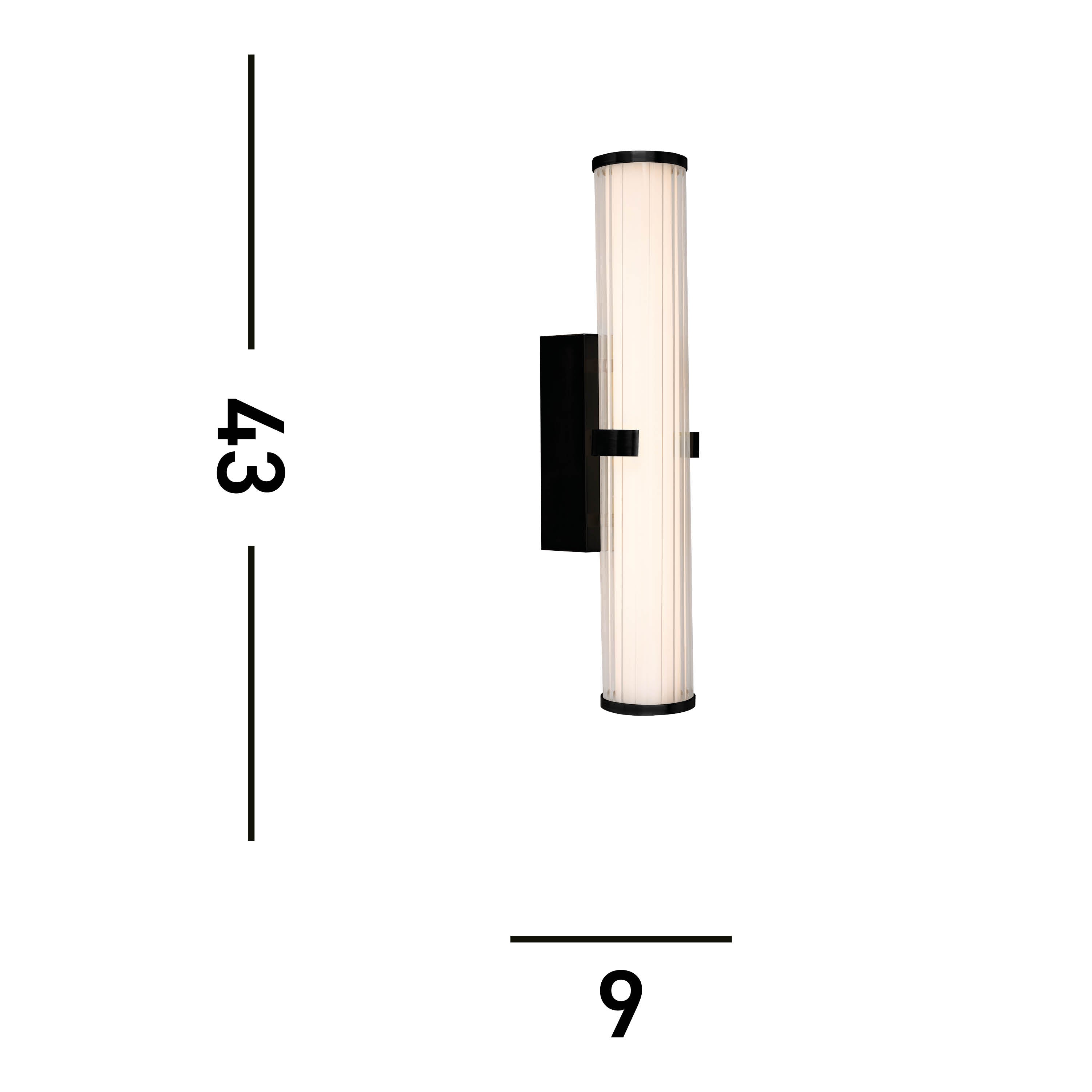 Searchlight Carisbrooke LED Bathroom Wall Light - Black & Opal Glass - IP44