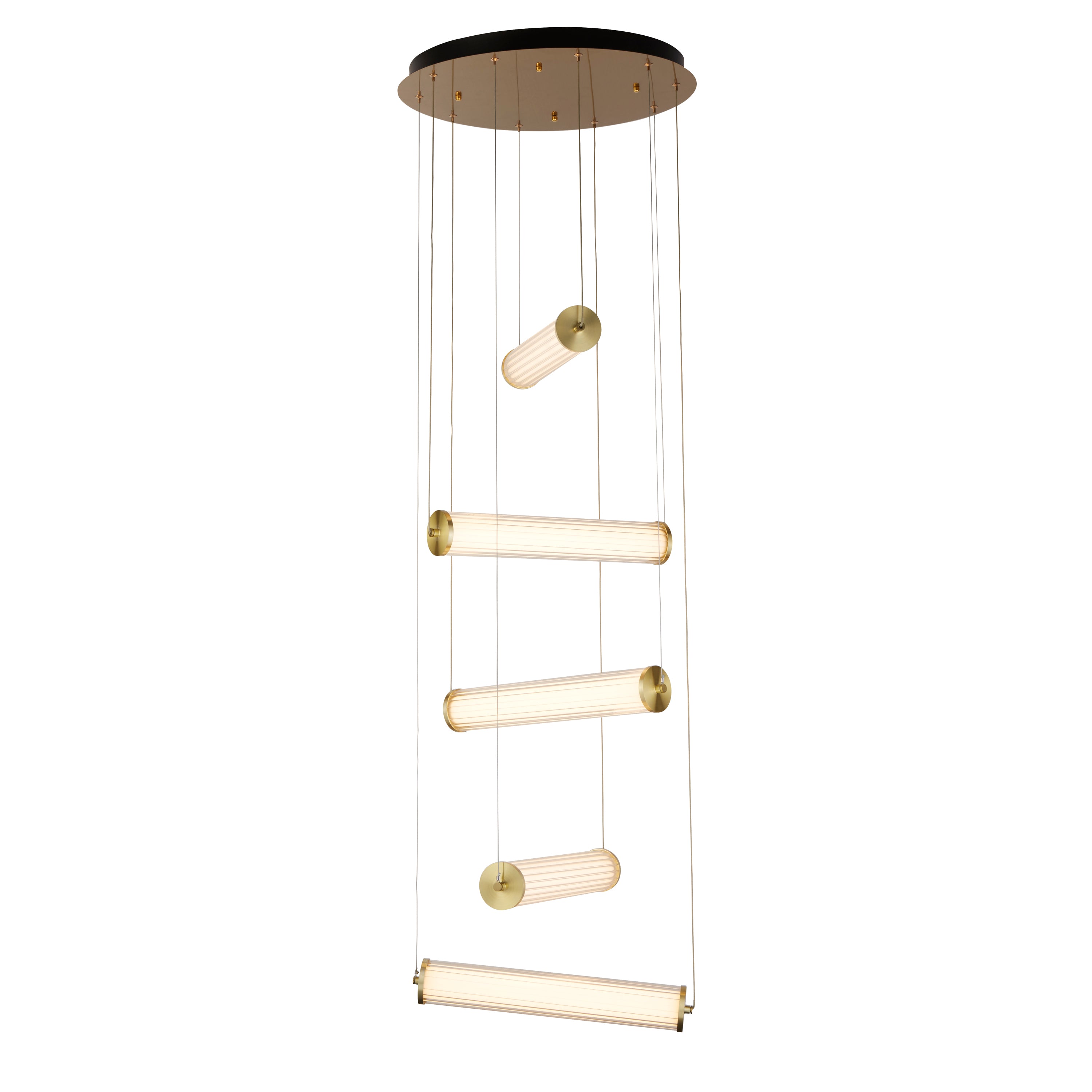 Searchlight Carisbrooke 5 Light LED Multi-drop Pendant - Gold