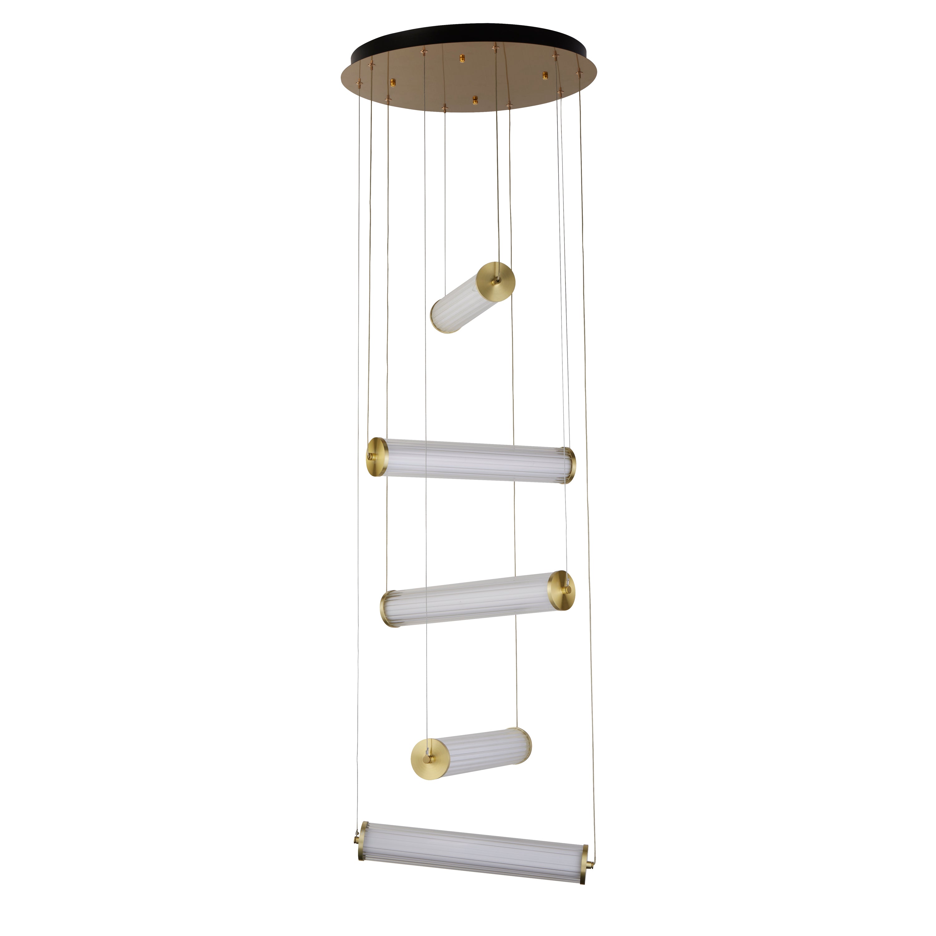 Searchlight Carisbrooke 5 Light LED Multi-drop Pendant - Gold