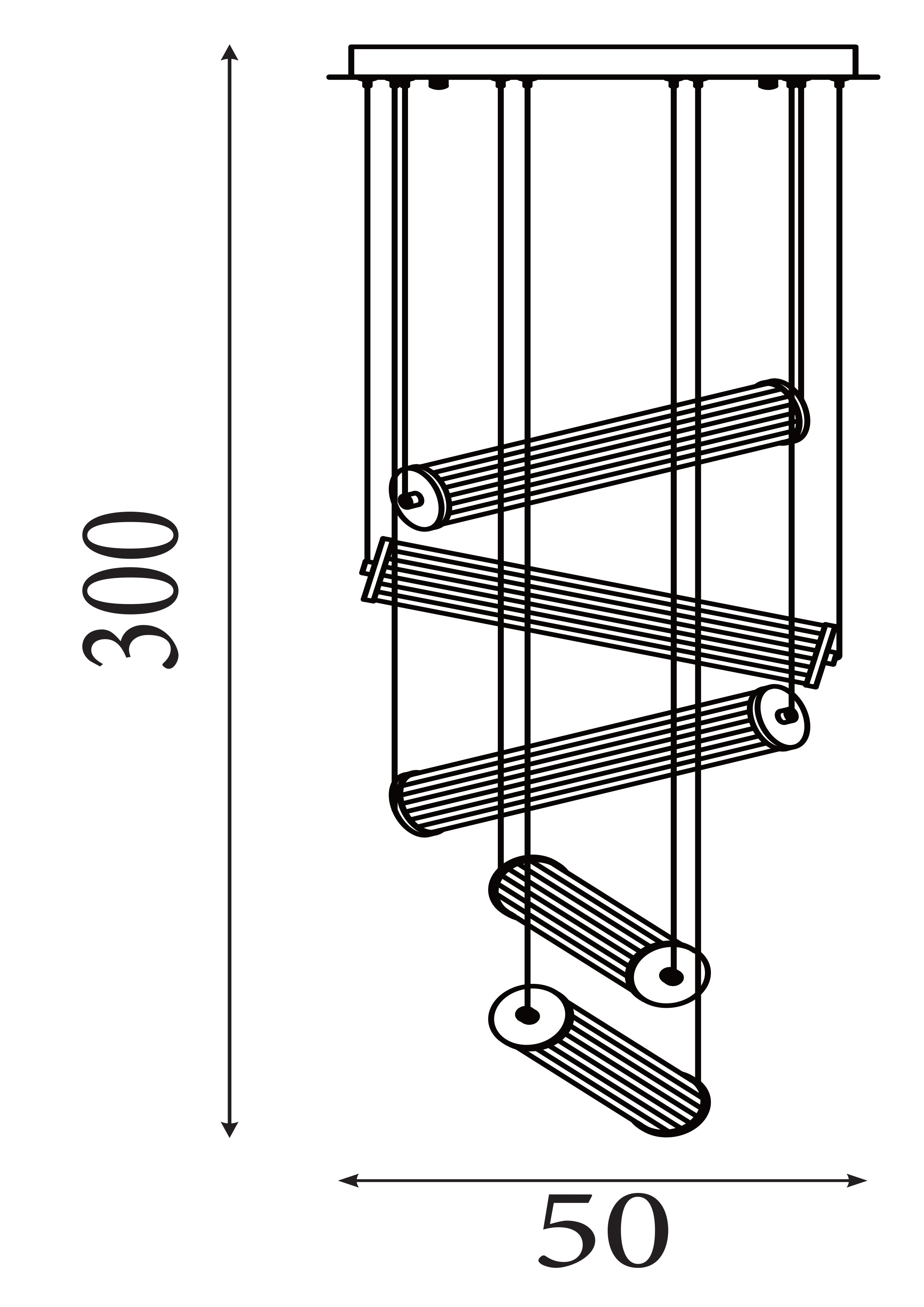 Searchlight Carisbrooke 5 Light LED Multi-drop Pendant - Gold