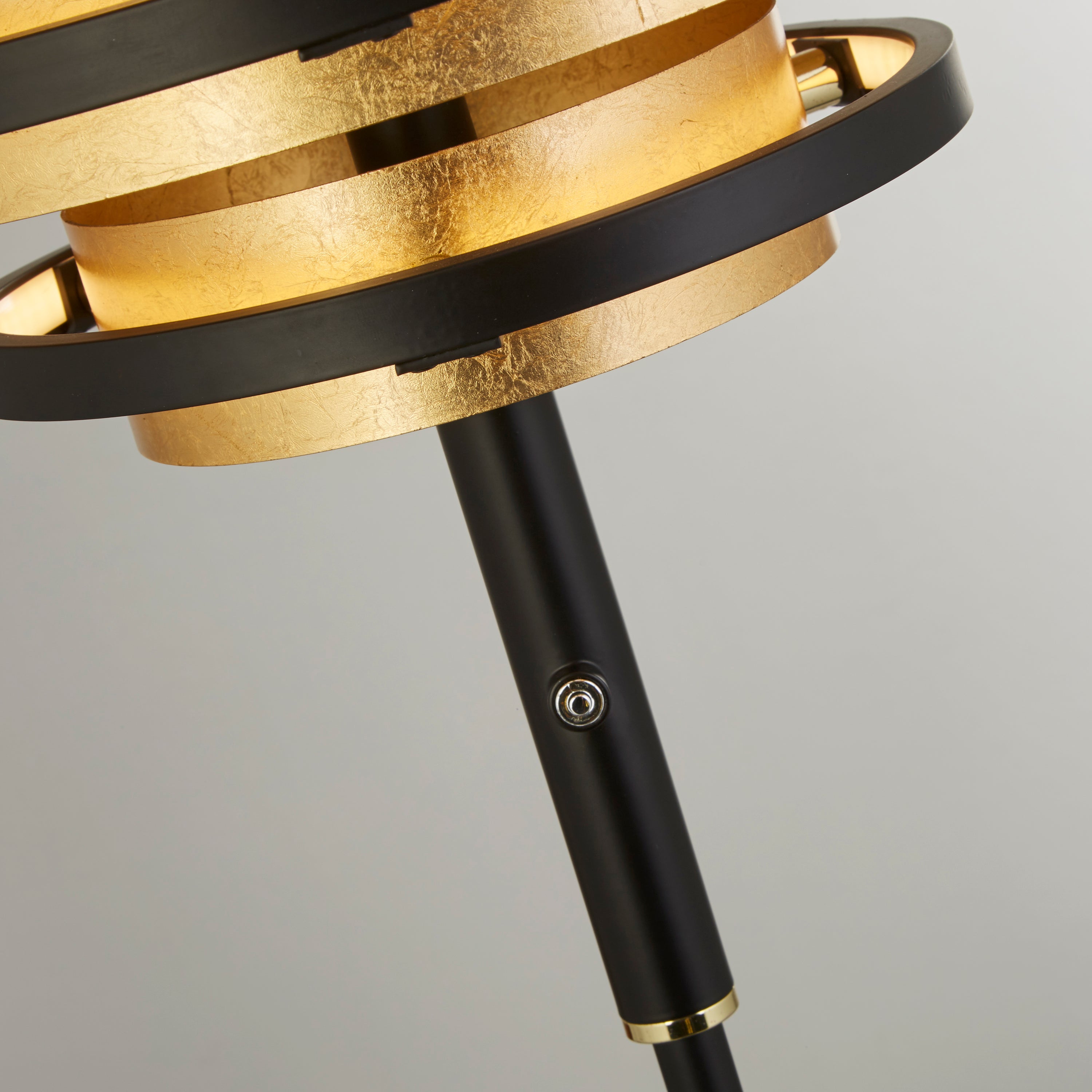 Searchlight Hankin 5 Light LED Floor Lamp - Black & Gold Leaf
