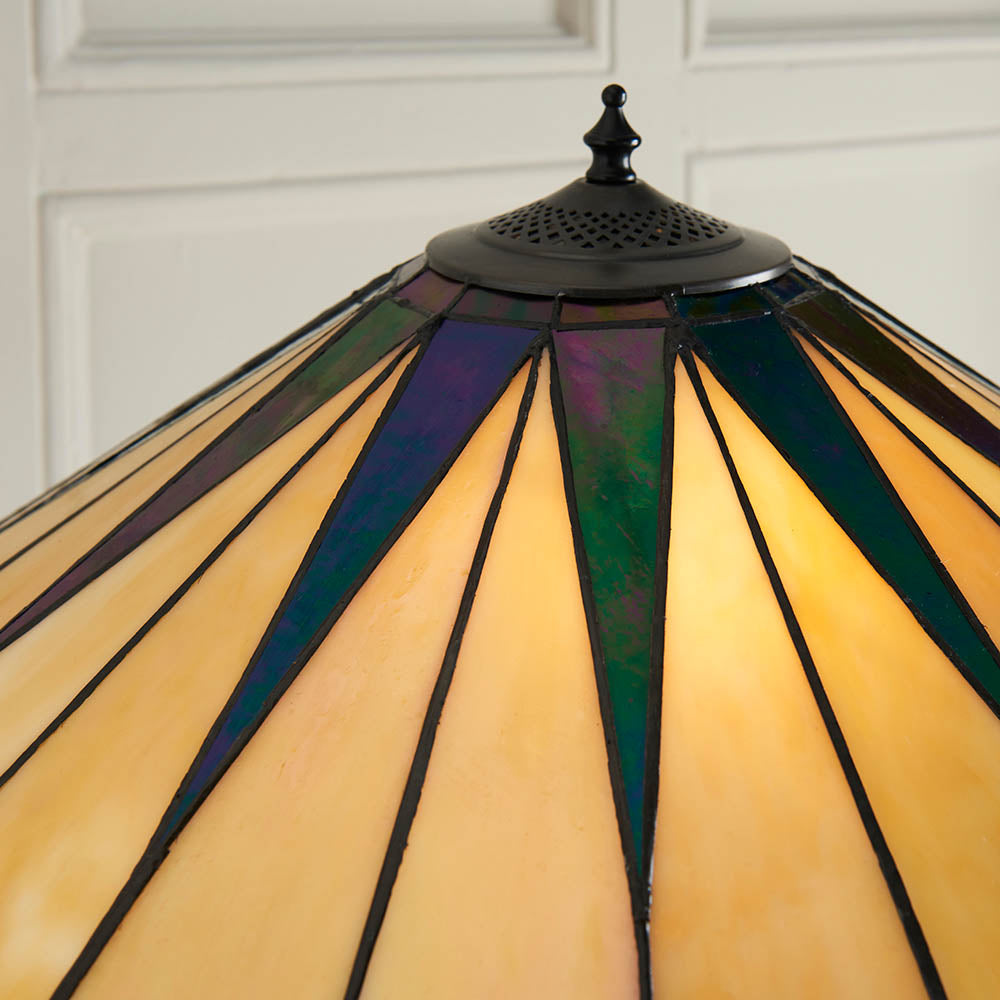 Interiors 1900 Dark Star Floor Lamp -Handcrafted Tiffany Style Glass