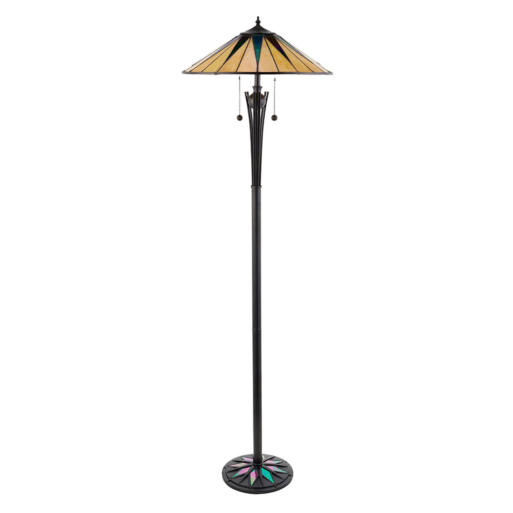 Interiors 1900 Dark Star Floor Lamp -Handcrafted Tiffany Style Glass