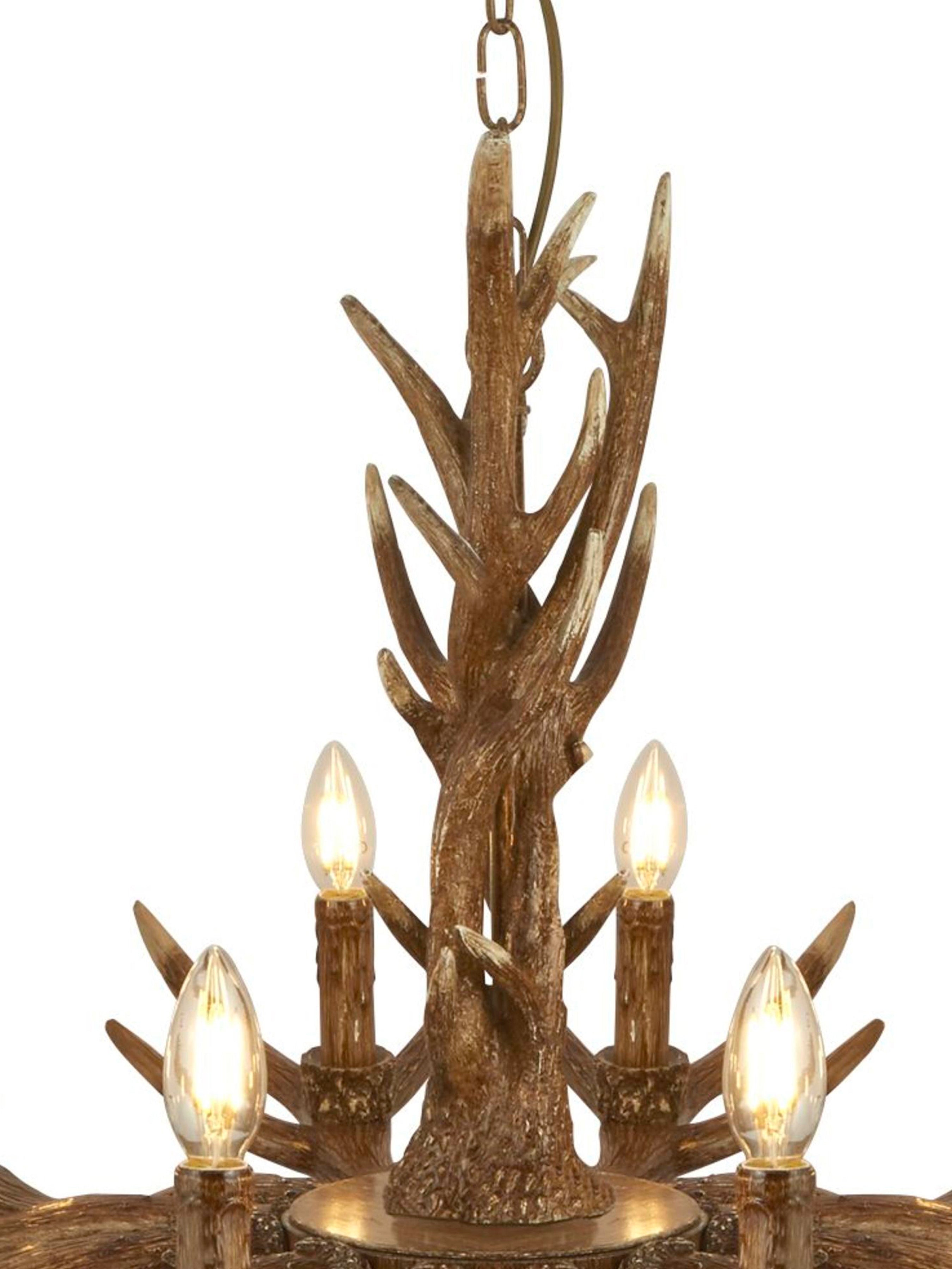 Searchlight Squires 12 Light Pendant - Brown Resin