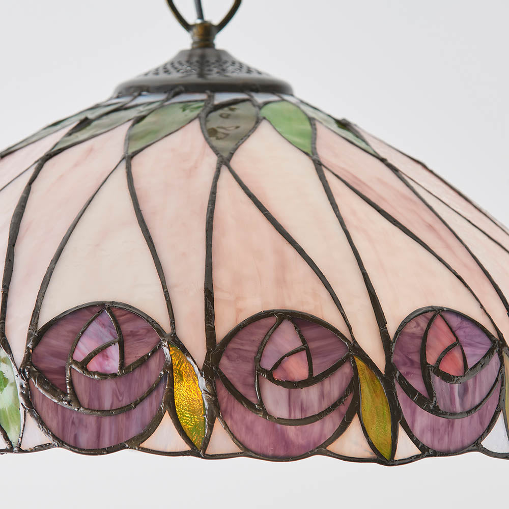 Interiors 1900 Hutchinson Medium Pendant - Handcrafted Tiffany Style Glass