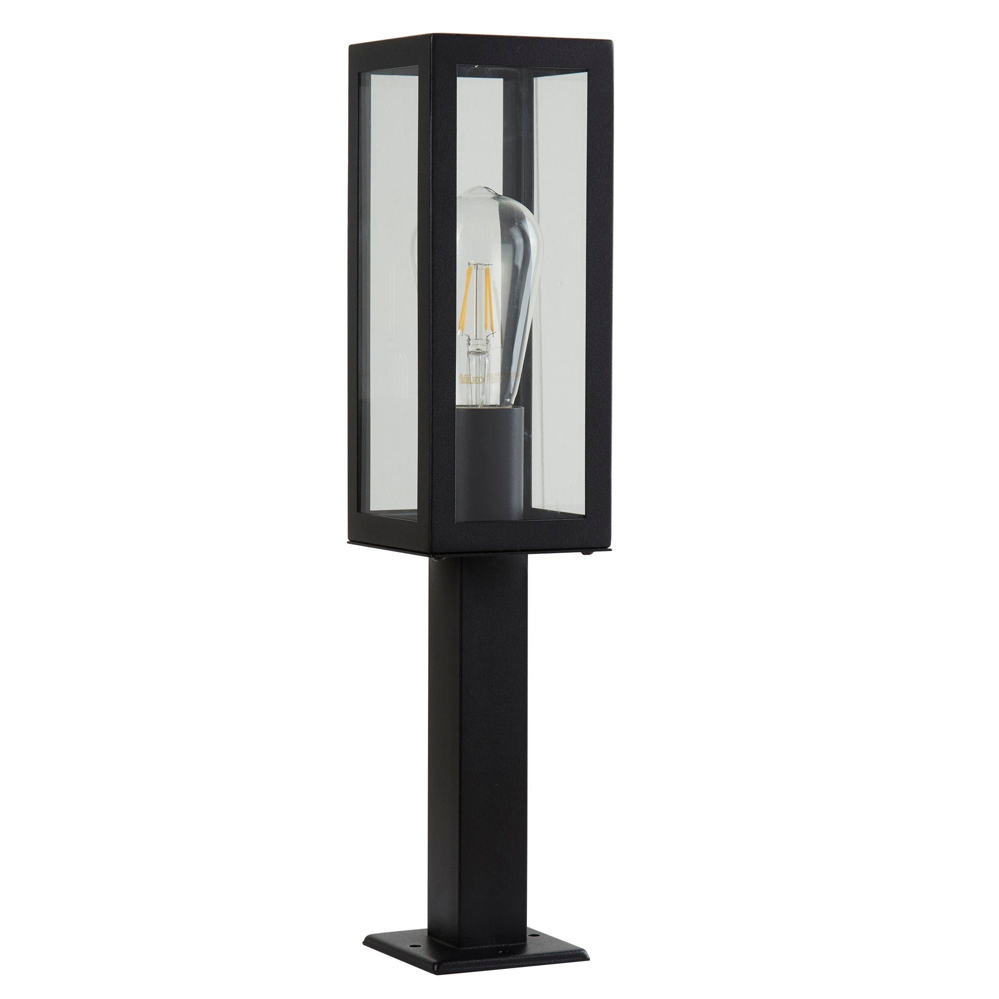 Searchlight Byron 450mm Outdoor Post - Black & Clear Glass - IP44