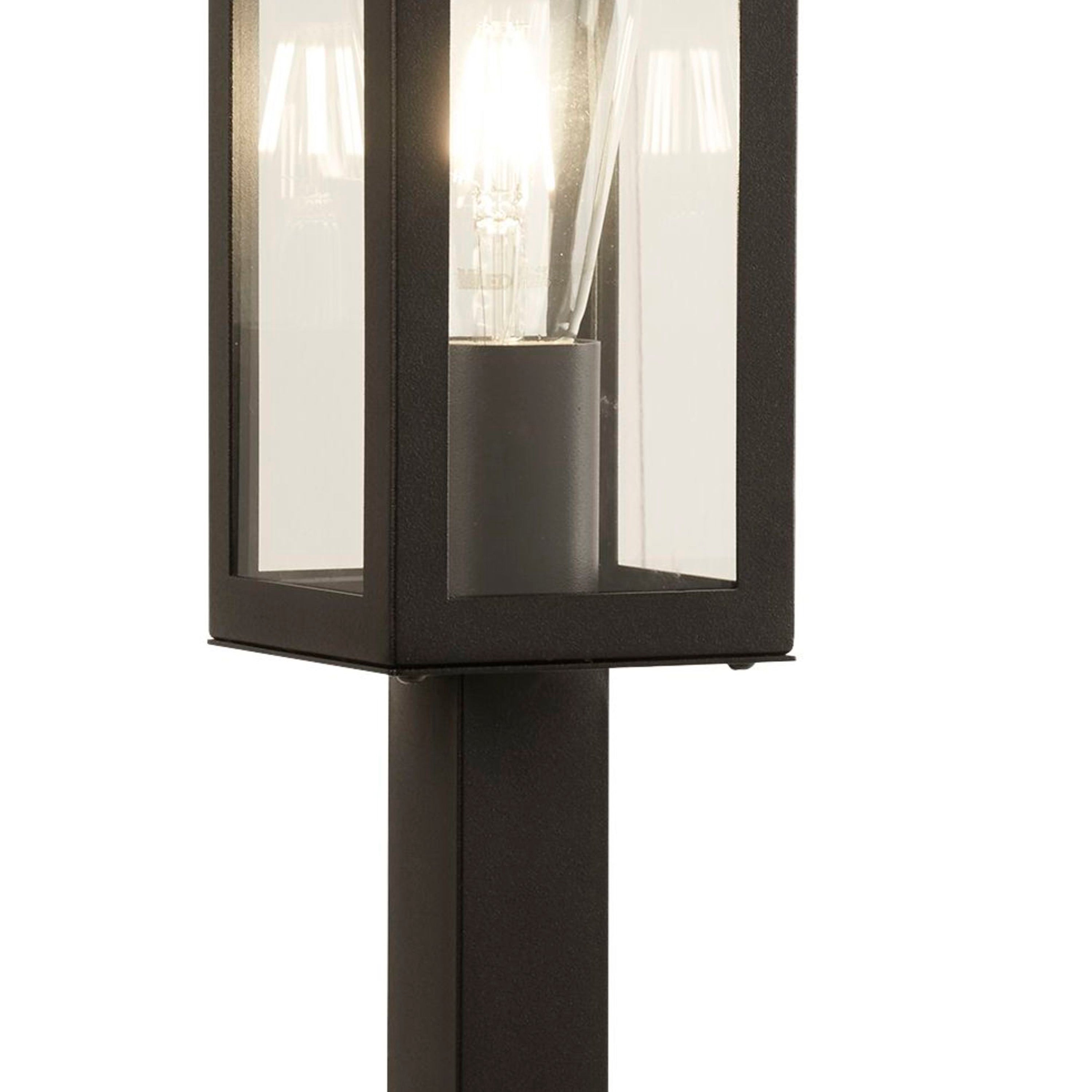 Searchlight Byron 450mm Outdoor Post - Black & Clear Glass - IP44