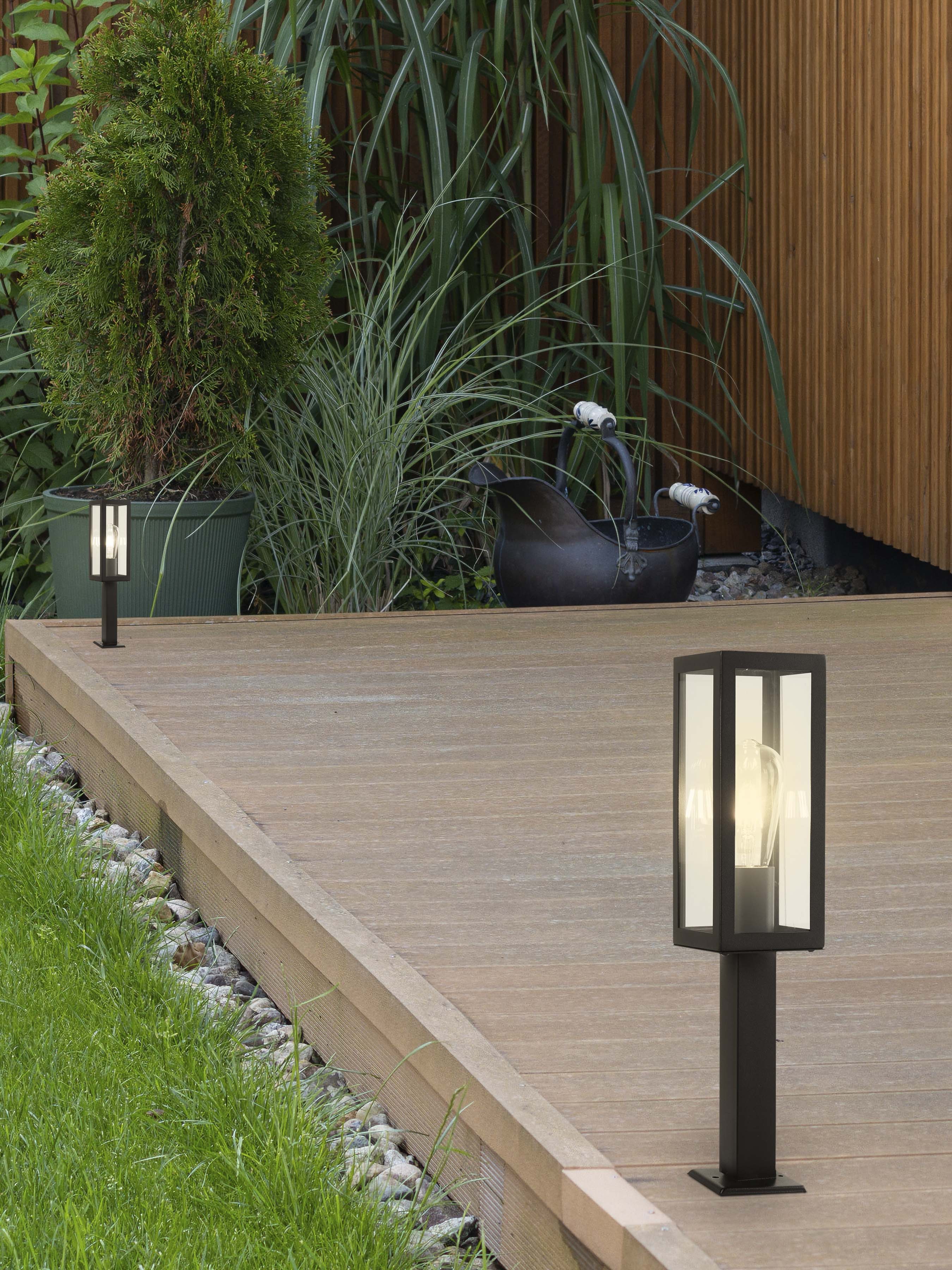 Searchlight Byron 450mm Outdoor Post - Black & Clear Glass - IP44